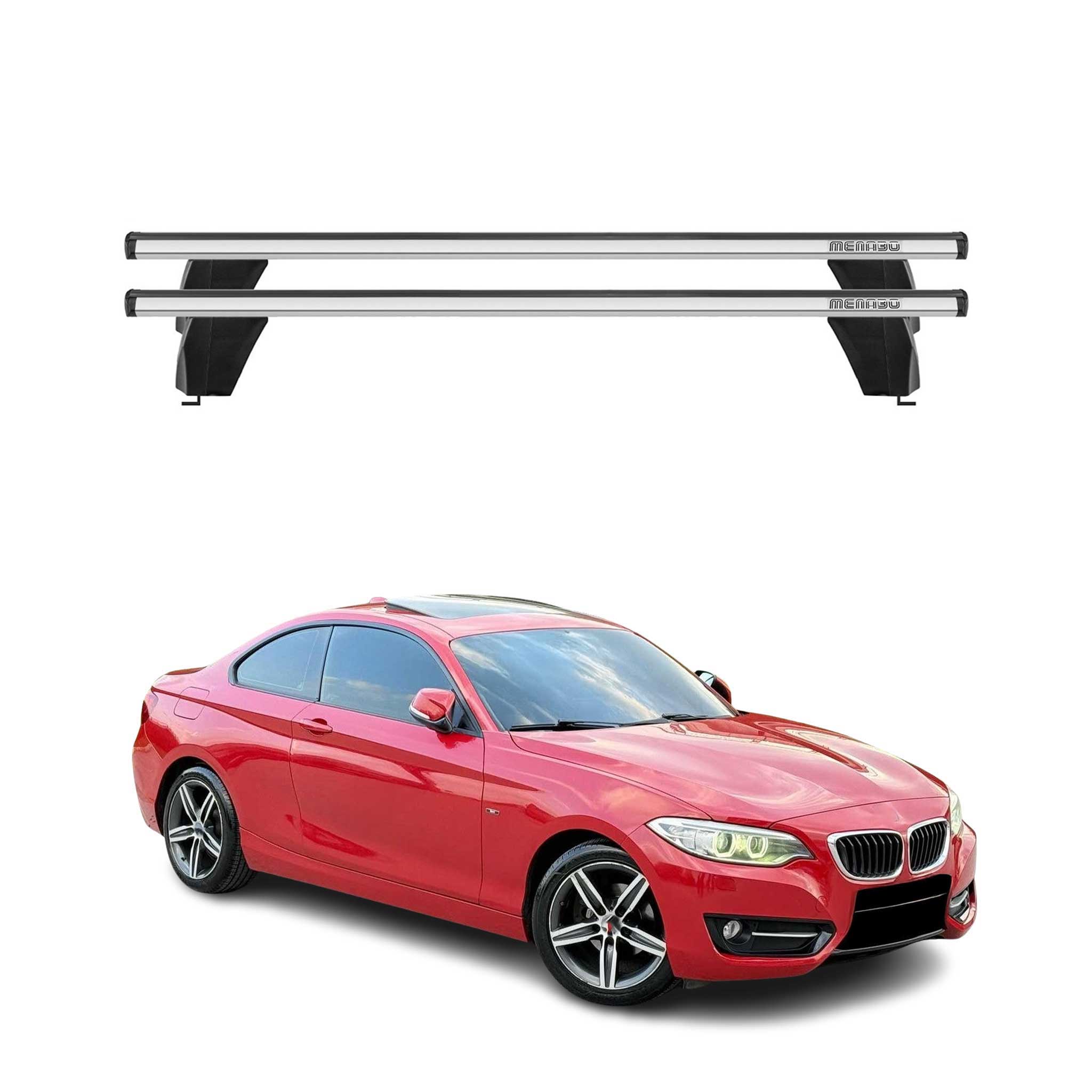 2014-2021 BMW 2 Series F22 M2 Coupe Roof Rack Cross Bars Silver