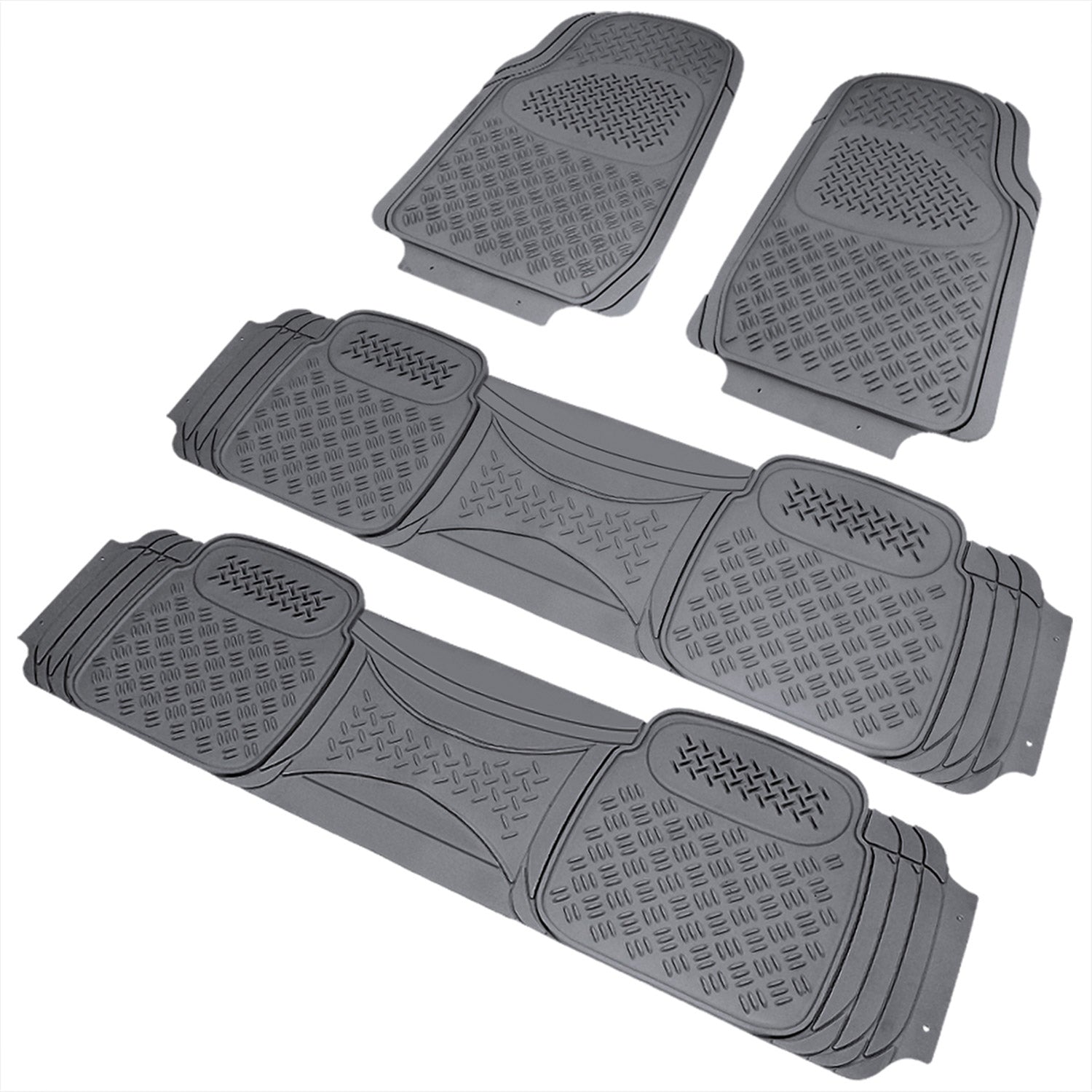 Universal fit Rubber NonSlip Car Floor Mats Liner All Weather 4Pcs Gray