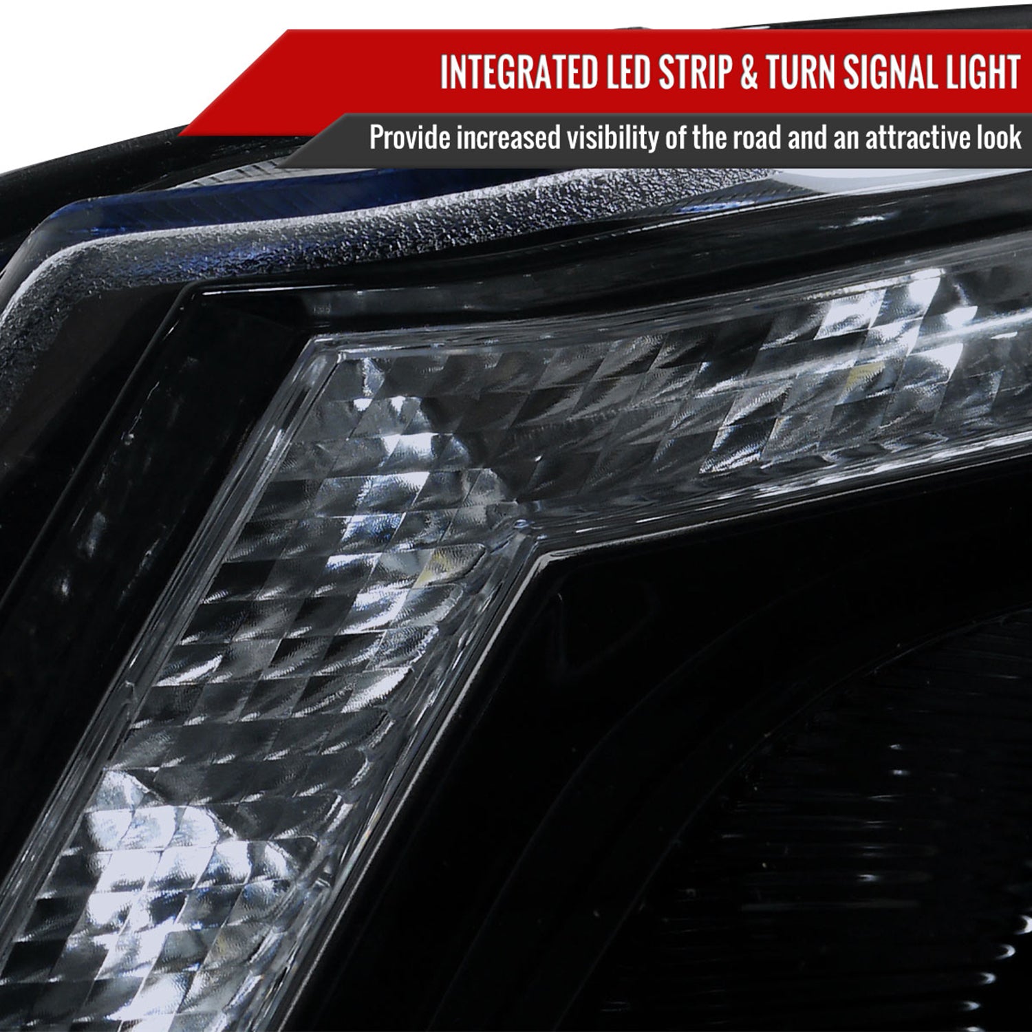 2008-2012 Honda Accord Sedan Single Halo Headlights LED Light&LED Signal Smoke