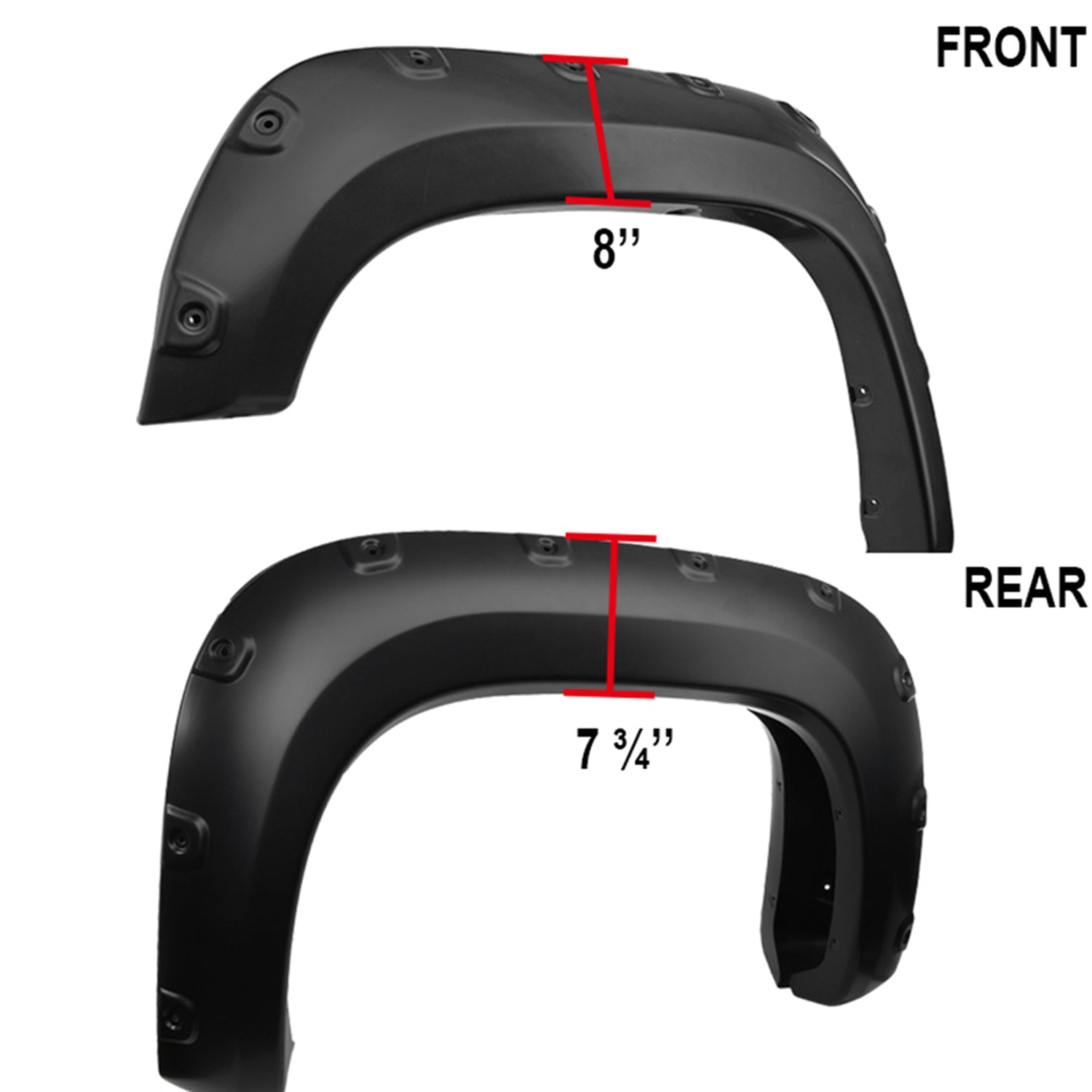 2007-2013 GMC Sierra 1500 Matte Black Polypropylene Fender Flares