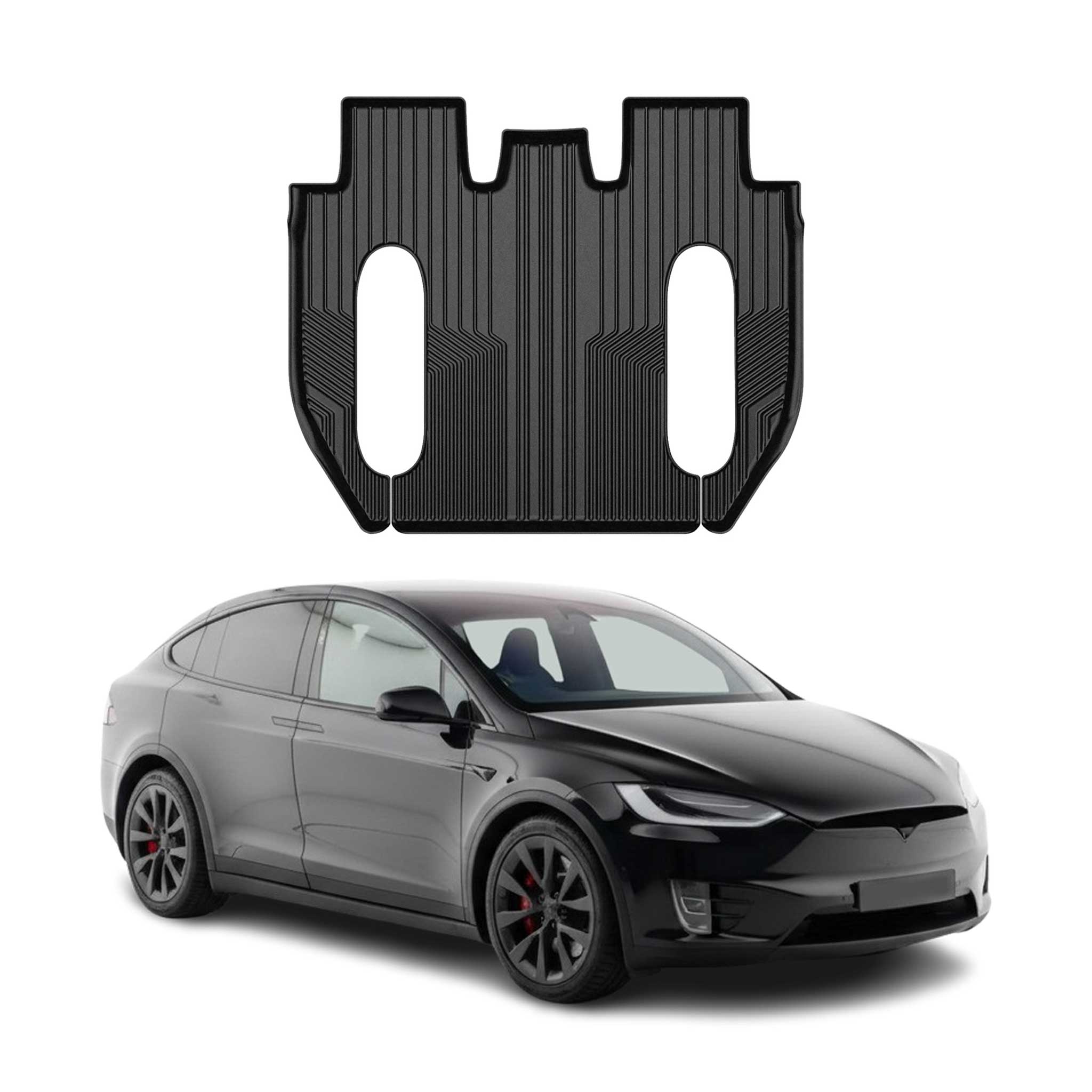 2022-2024 Tesla X Premium Floor Mats Liners Second Row Rear Black