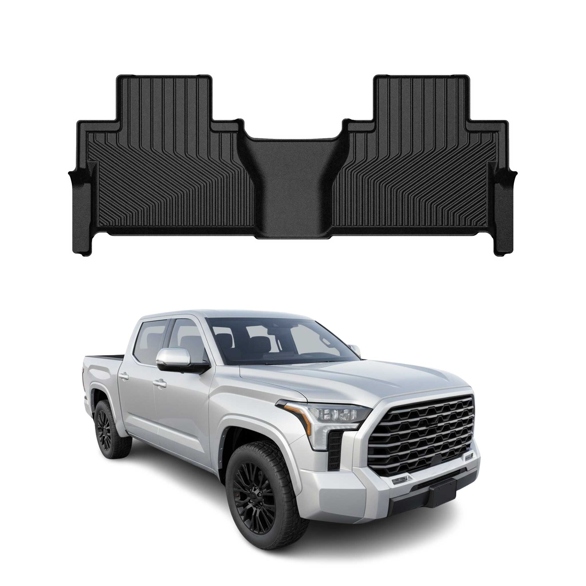 2022-2026 Toyota Tundra Premium Floor Mats Liners Second Row Rear Black