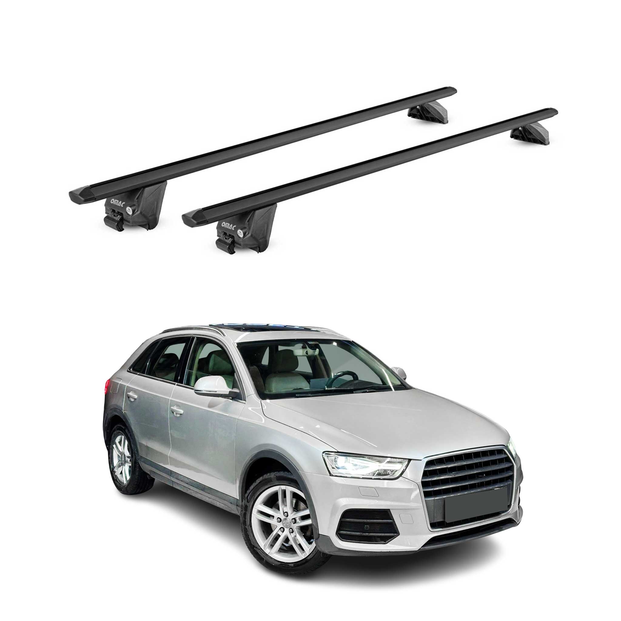 2015-2018 Audi Q3 Roof Rack Cross Bars Black
