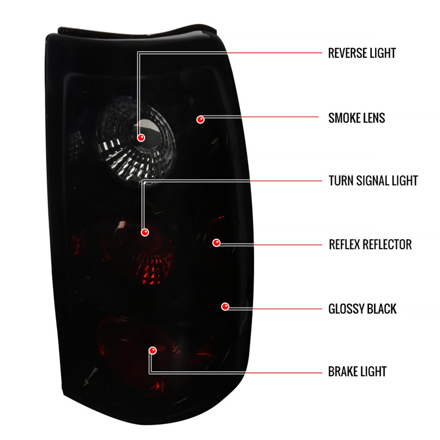 2003-2006 Chevrolet Silverado Tail Lights Glossy Black Housing/Smoke Lens