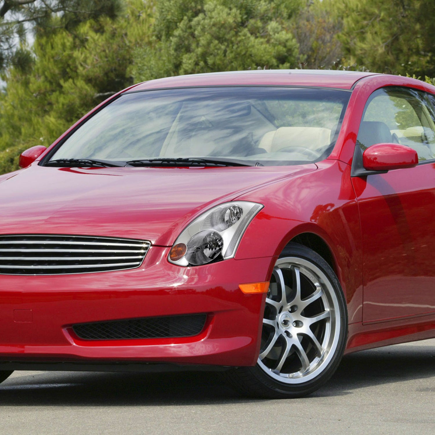2003-2005 Infiniti G35 Coupe Factory Style Headlights Chrome/Clear Lens