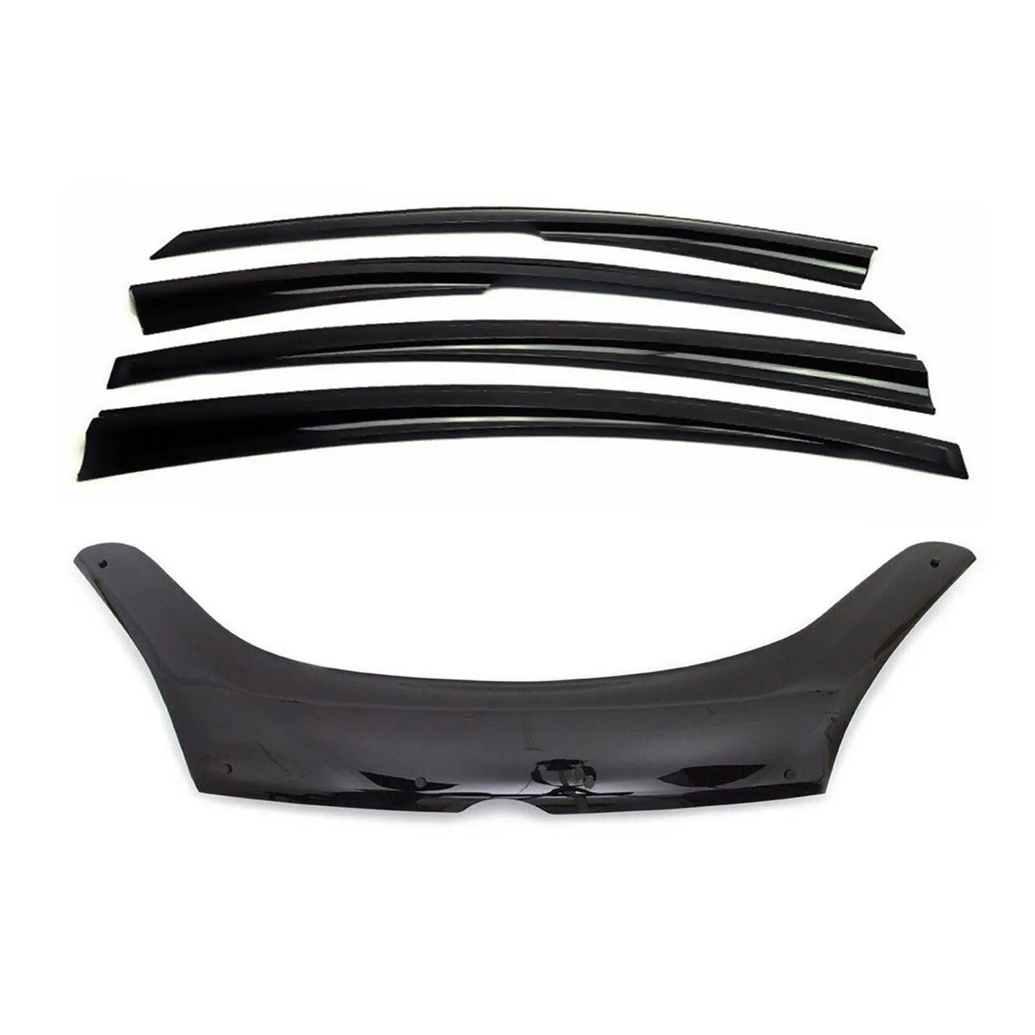 2019-2022 RAM ProMaster City Bug Shield Hood Deflector & Window Visor Vent Kit 4Pcs Smoke