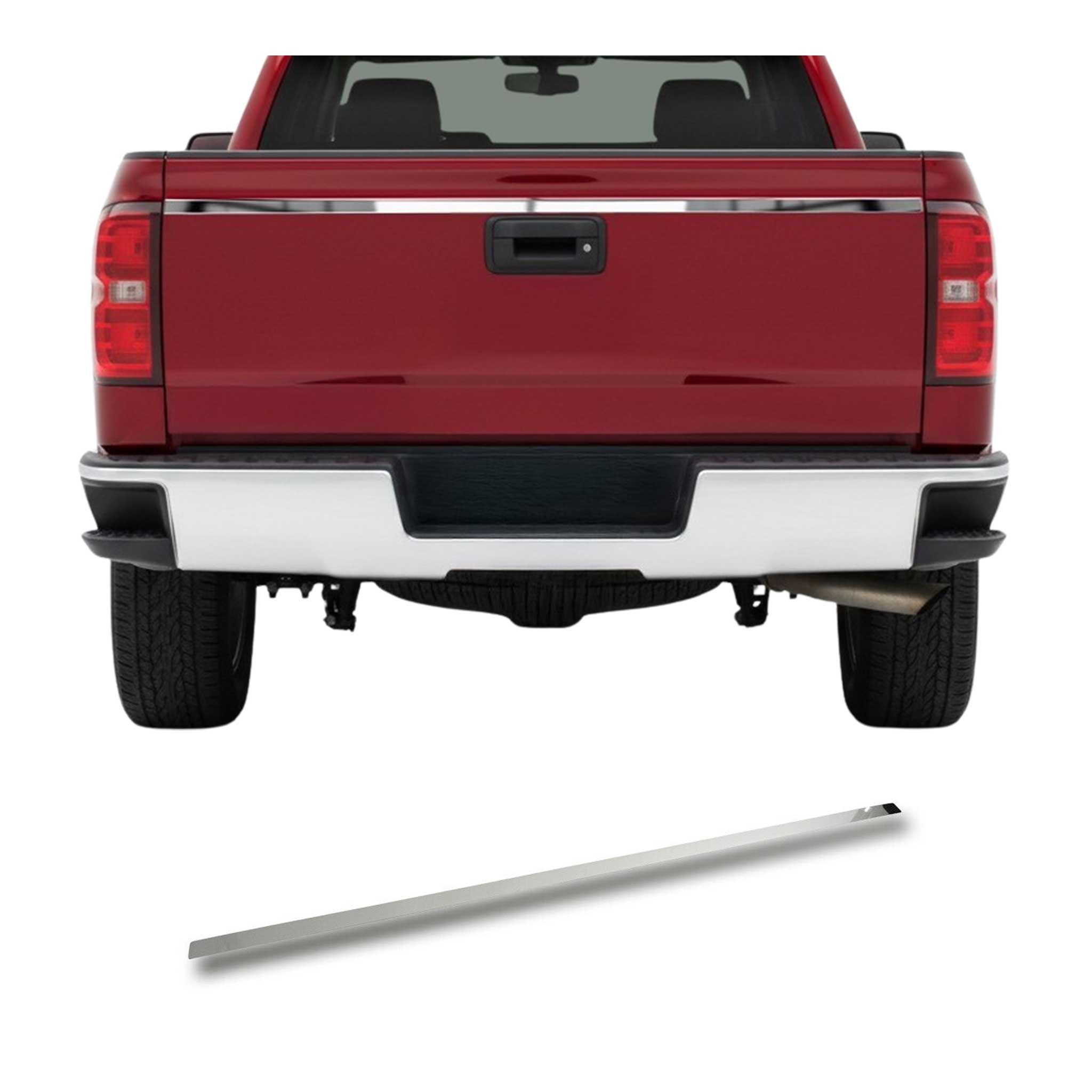 2014-2019 Chevrolet Silverado 1500 2500 3500 Lower Trunk Molding Trim Stainless Steel Silver