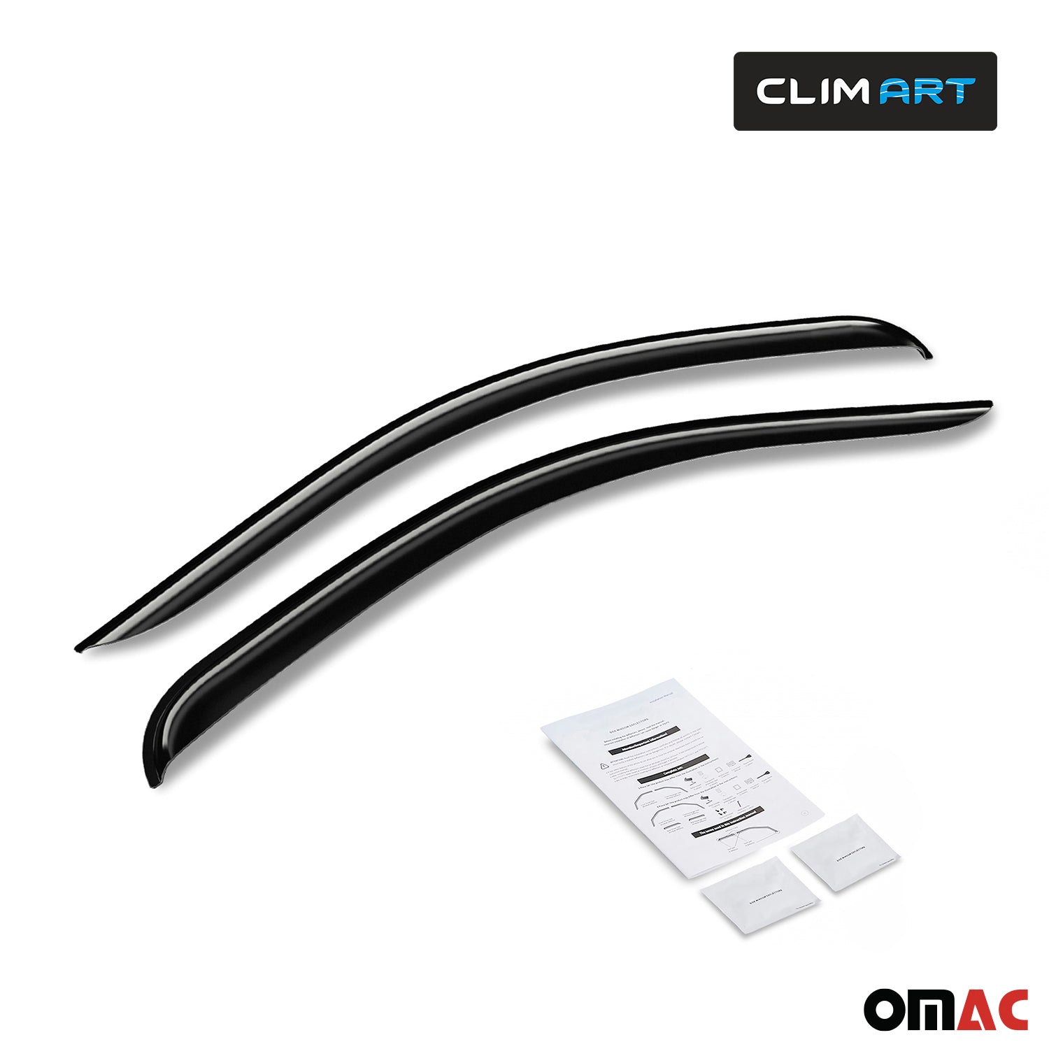 Clim Art Wind Deflectors for GMC Sierra 2500HD 3500HD 2007-2014 Smoke 2 Pcs