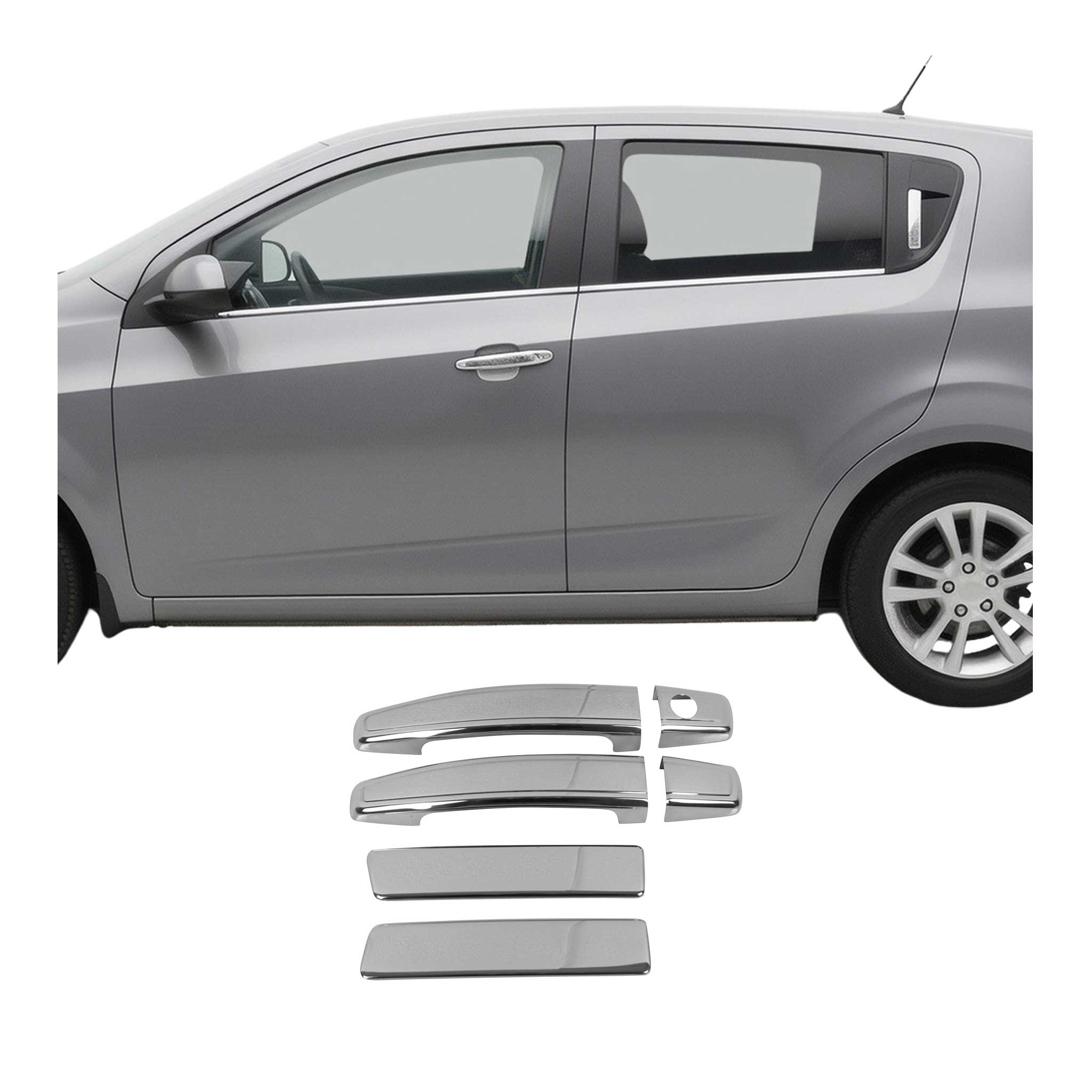 2012-2015 Chevrolet Sonic Hatchback Car Door Handle Cover Protector Stainless Steel 6x