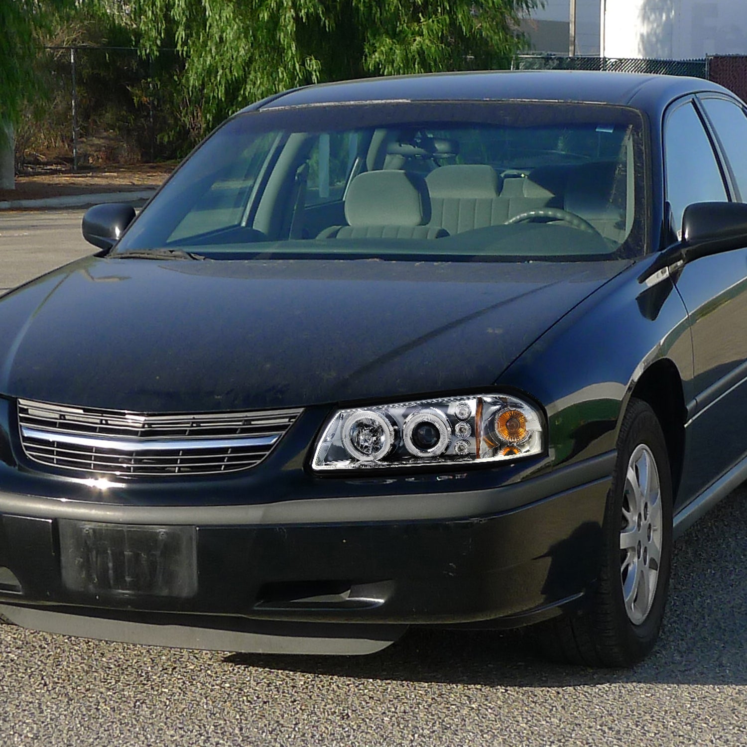 2000-2005 Chevy Impala Dual Halo Projector Headlights Chrome/Clear Lens
