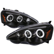 2002-2004 Acura RSX Dual Halo Projector Headlights Matte Black/Clear Lens