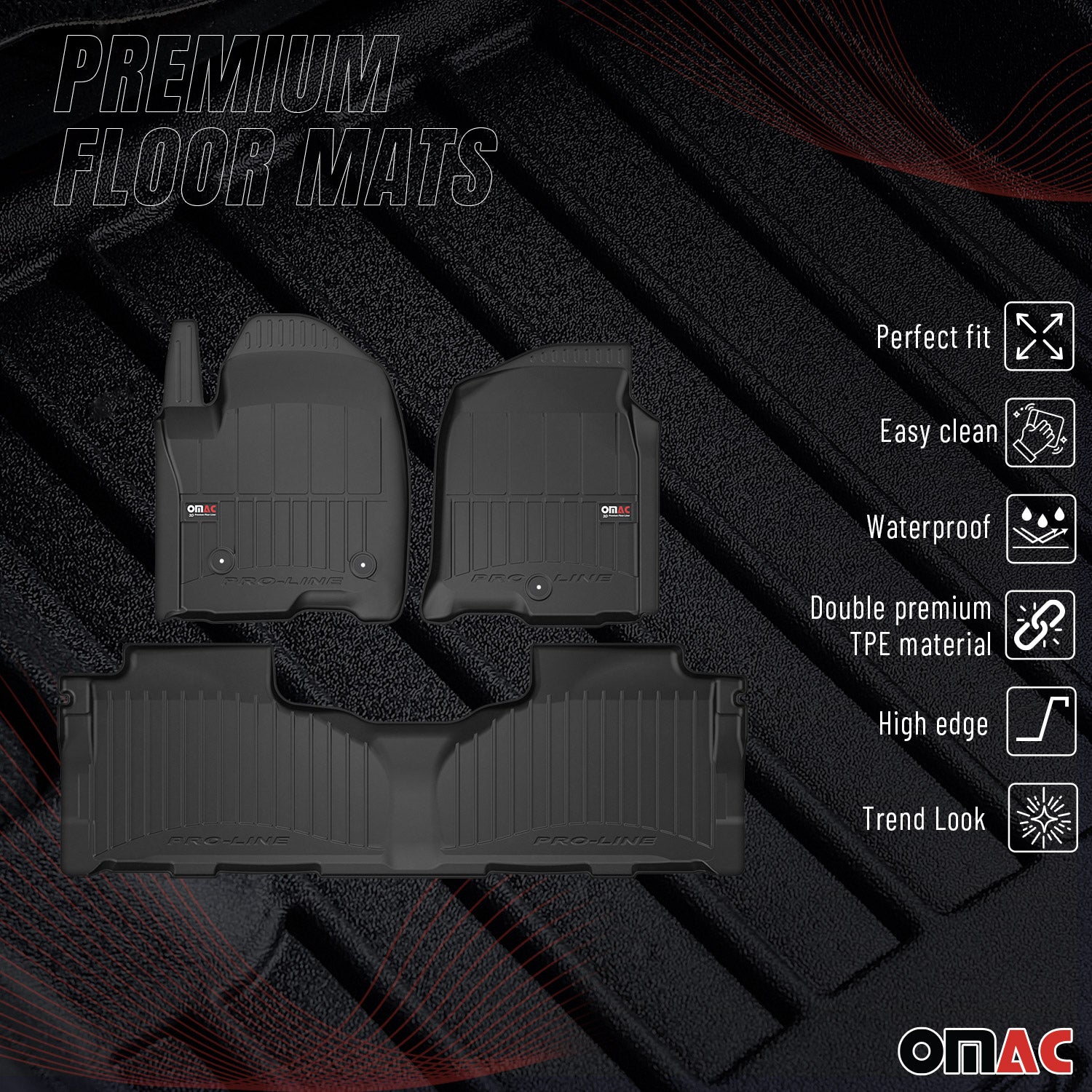 2021-2025 Chevrolet Tahoe Suburban OMAC Premium Floor Mats