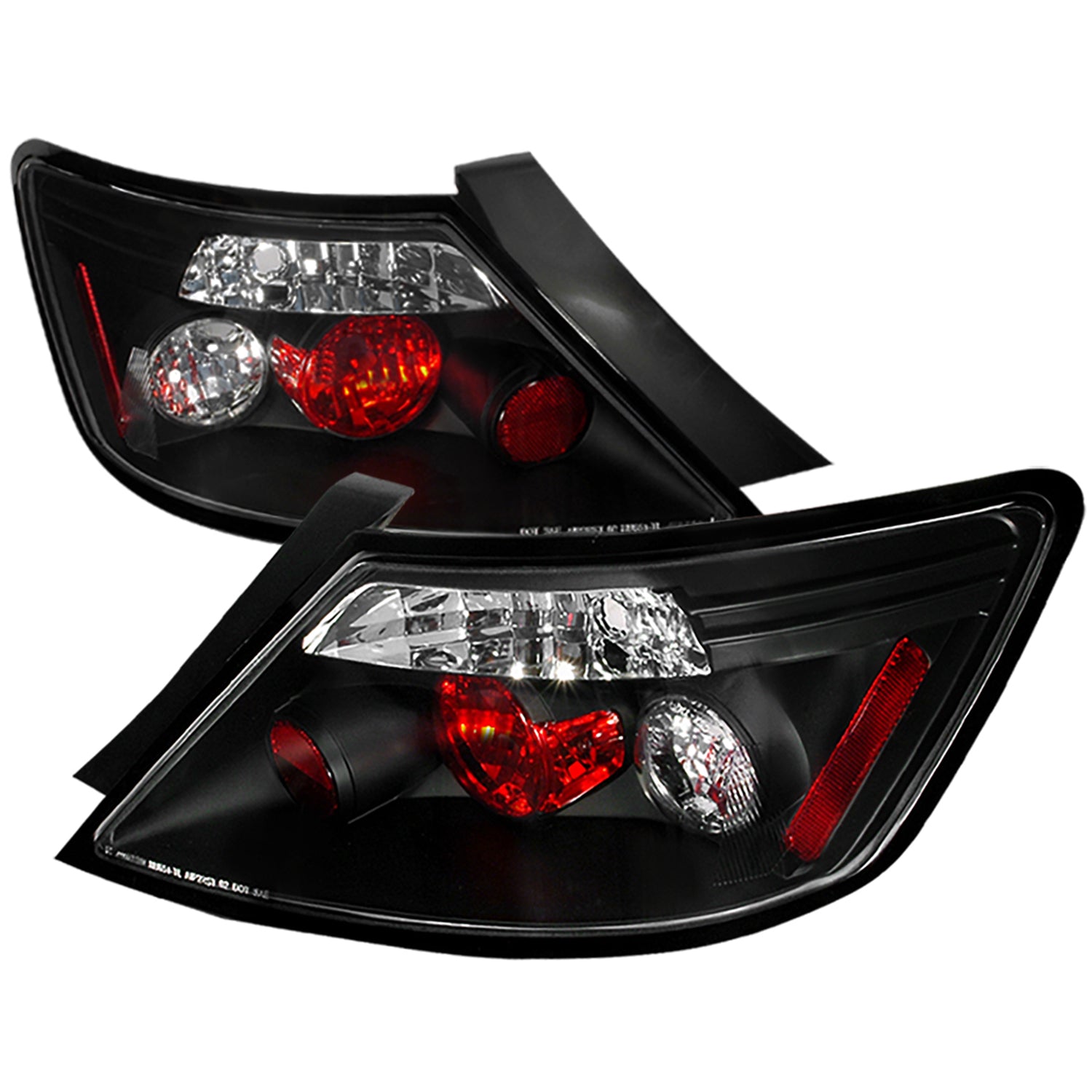 2006-2011 Honda Civic Coupe Tail Lights Matte Black Housing/Clear Lens