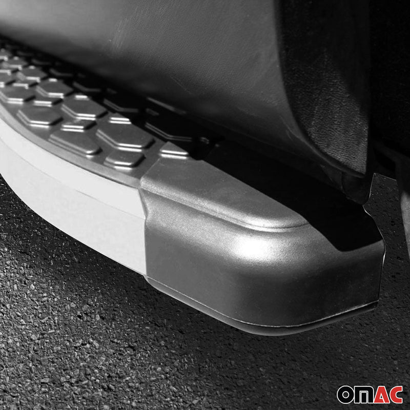 2007-2013 GMC Sierra Running Boards Side Steps Silver & Black