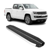 2010-2020 VW Amarok Running Boards Side Steps Silver & Black
