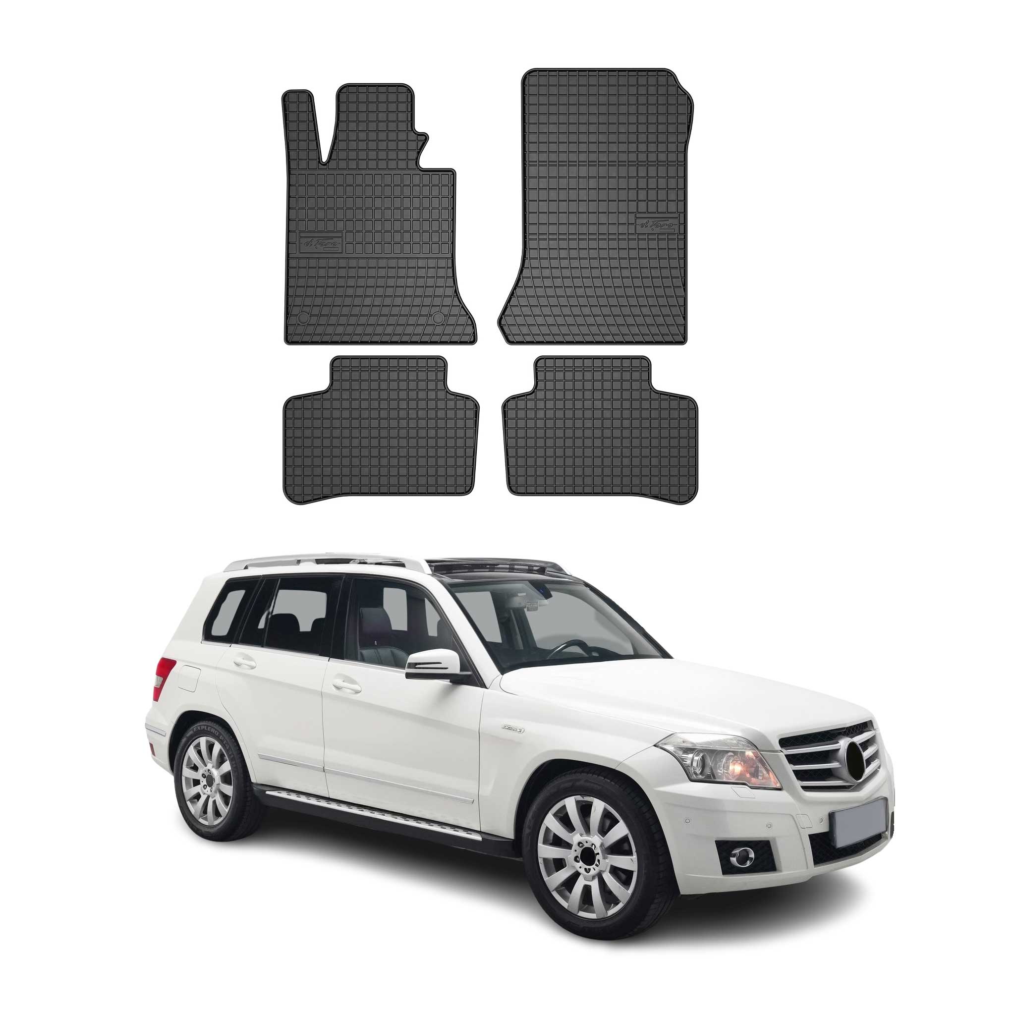 2009-2015 Mercedes GLK Class X204 Floor Mats Liners Full Set All Weather Rubber Black
