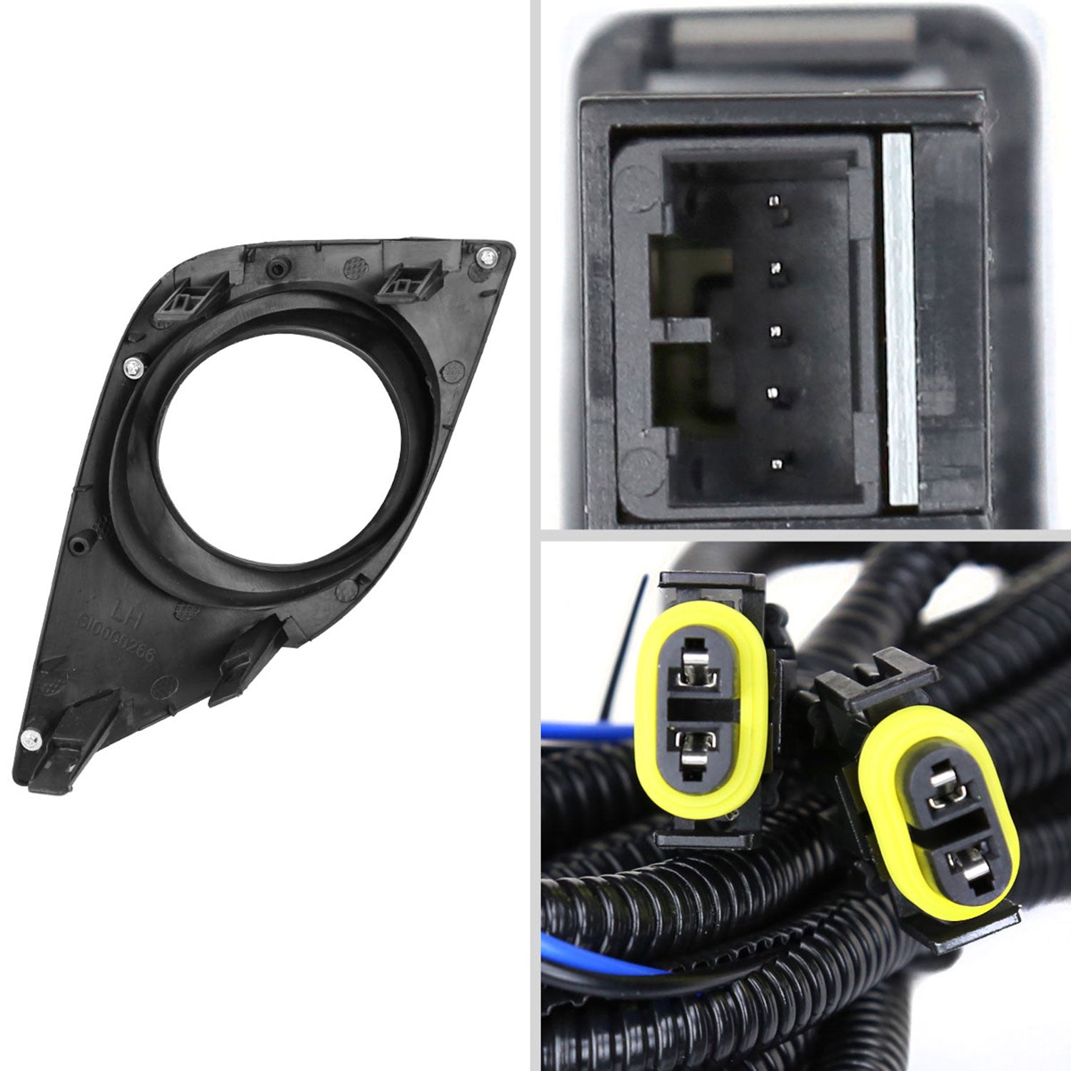 2014-2016 Toyota Corolla H16 Silver Bezel Fog Lights Kit Chrome/Clear Lens