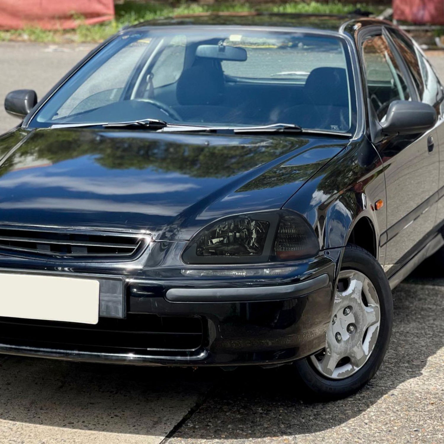 1996-1998 Honda Civic Coupe/Sedan LED Bar Factory Headlights Chrome/Smoke