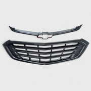2018-2021 Chevrolet Equinox Grille Overlay Gloss Black 2Pcs ABS Plastic