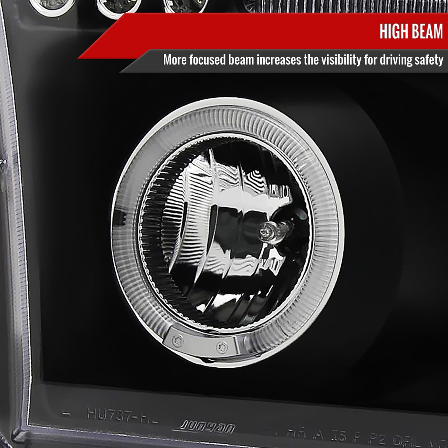 2007-2013 Toyota Tundra/ 08-2017 Sequoia Single Halo Projector Headlights Black