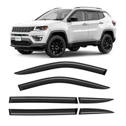 Clim Art Wind Deflectors for Jeep Compass 2017-2026 Tape-On Dark Smoke 6Pcs