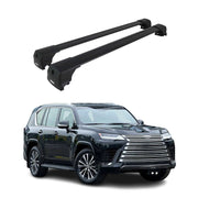2022-2025 Lexus LX 600 Roof Rack Cross Bars Luggage Carrier Alu Black 2Pcs