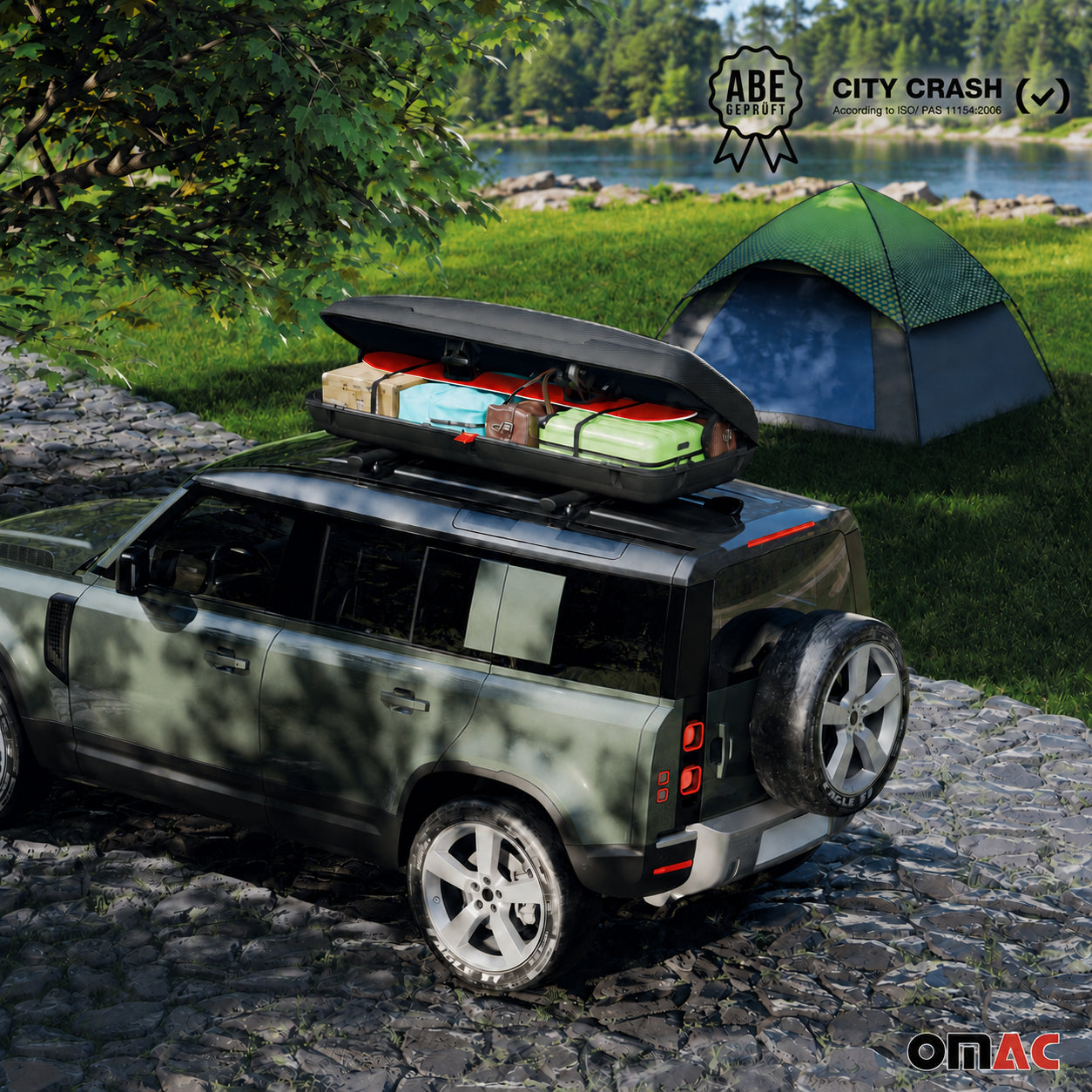 Roof Cargo Box 16.9 Cubic Feet Carbon Fiber Textured