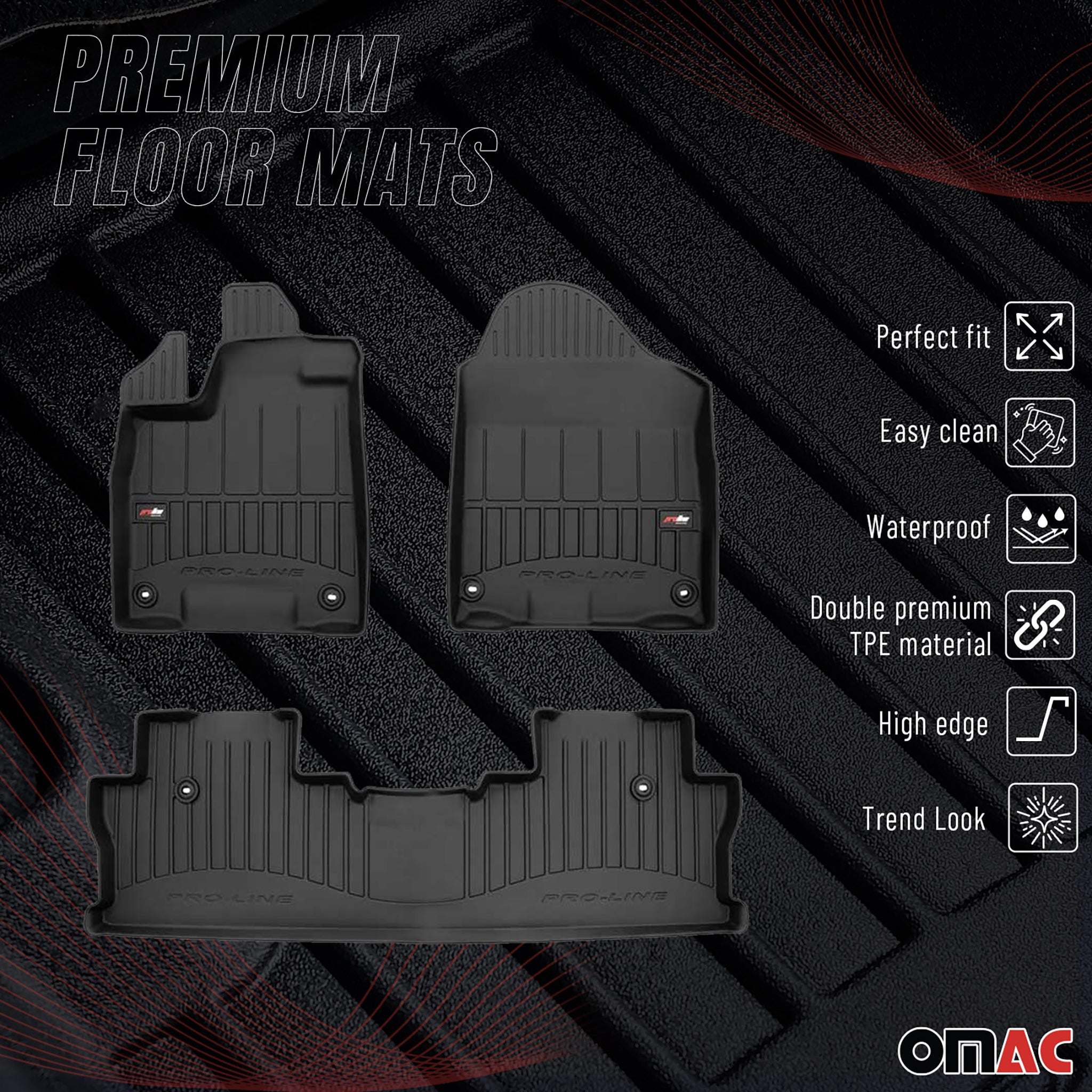 2017-2025 Honda Ridgeline Premium Floor Mats Liners Full Set All Weather Heavy Duty