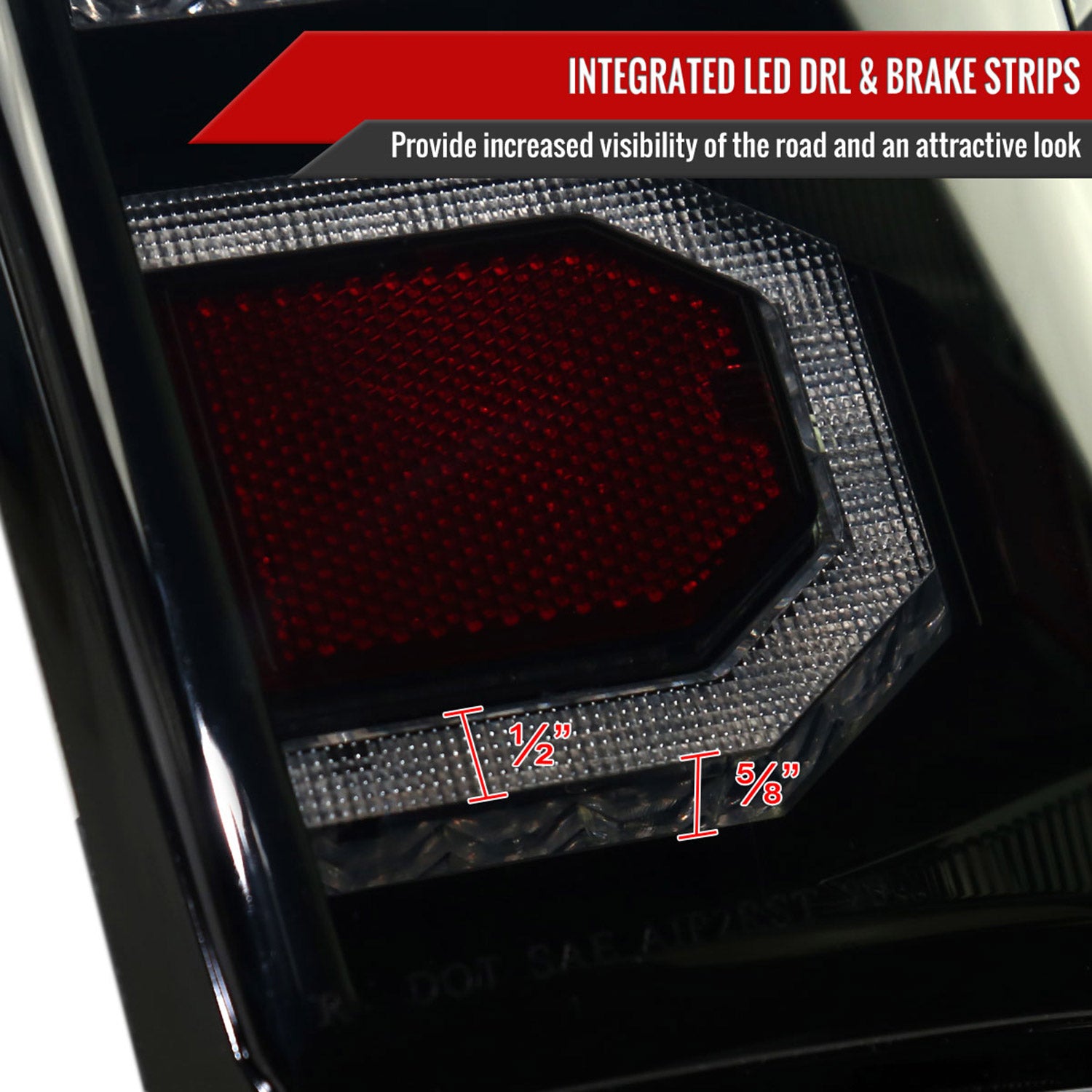 2016-2022 Toyota Tacoma Sequential Signal LED Tail Lights Glossy Black/Smoke