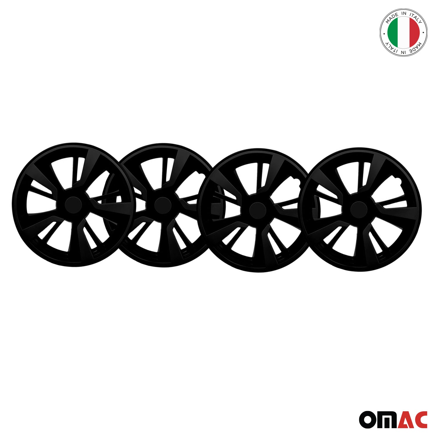 Twintone Hub Caps Wheel Cover 16" Black Matt & Black Insert Full Set 4 pcs.