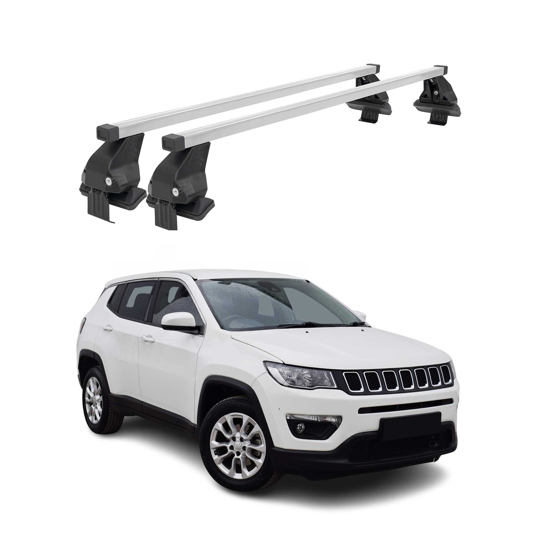 2017-2025 Jeep Compass Roof Rack Cross Bars Silver