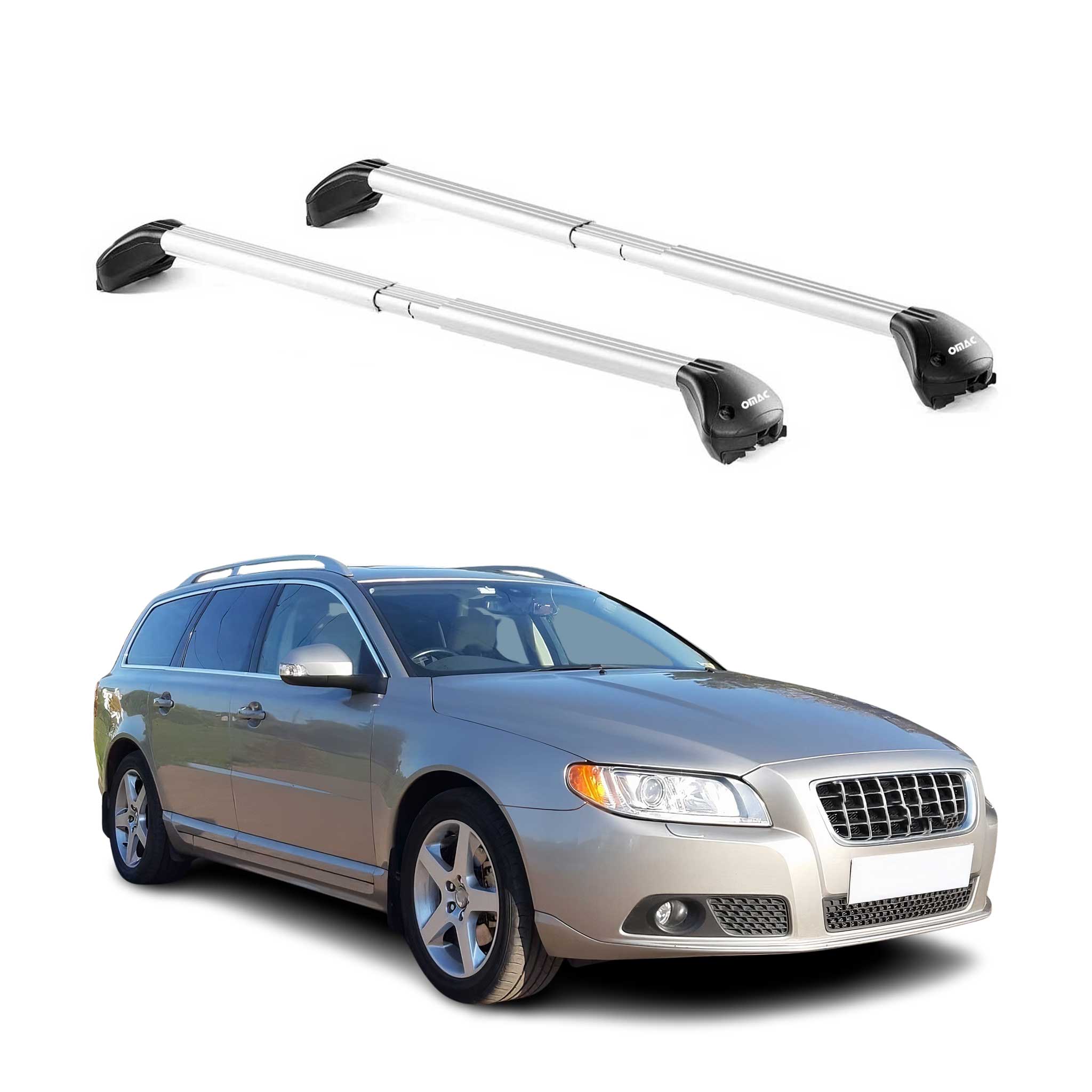2008-2010 Volvo V70 XC70 Roof Rack Cross Bars Luggage Carrier 2 Pcs