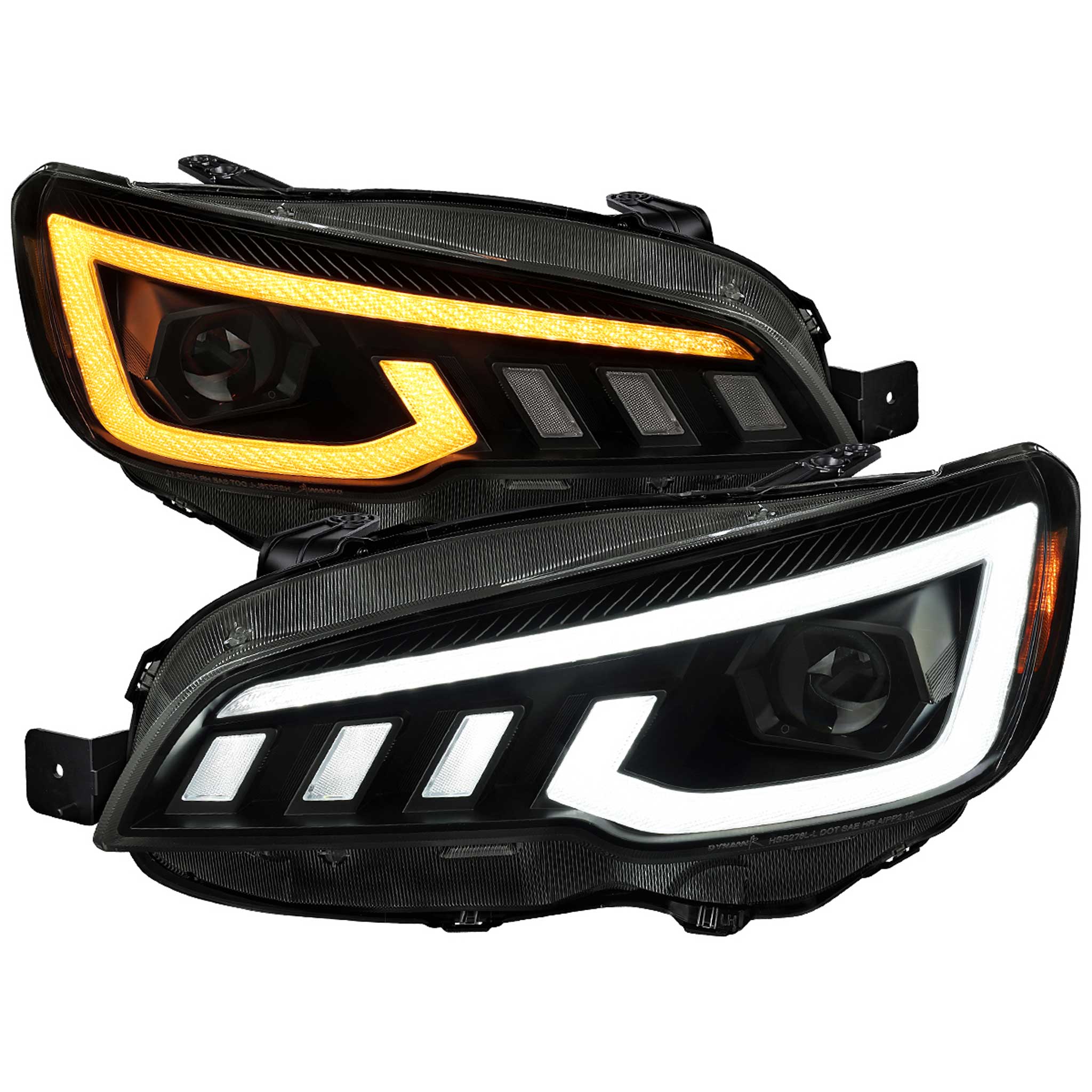 For Subaru Impreza WRX STI 2015-2021 Projector Headlights Sequential LED Switchback DRL Black Housing Smoked Lens