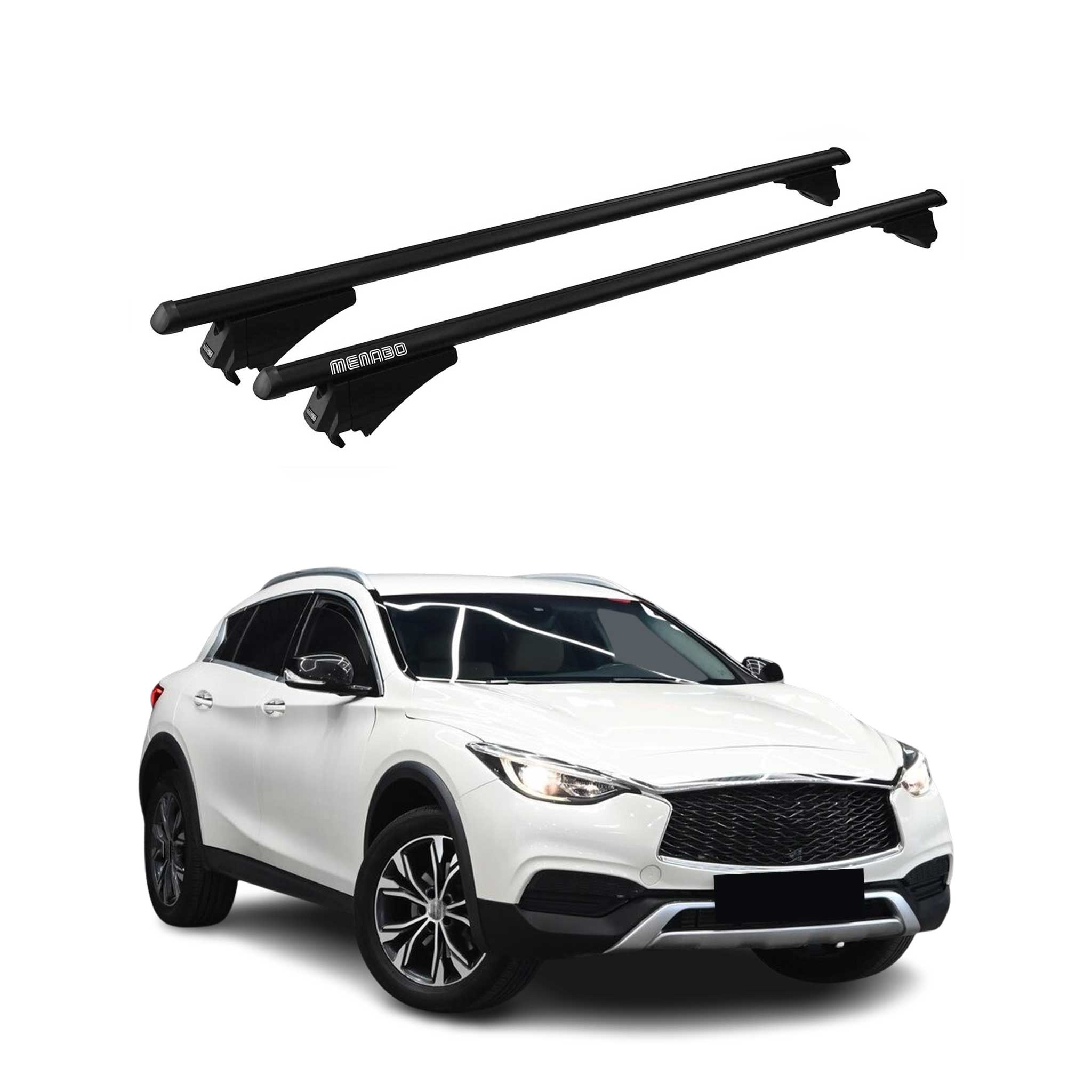 2017-2019 Infiniti QX30 Roof Rack Cross Bars Black