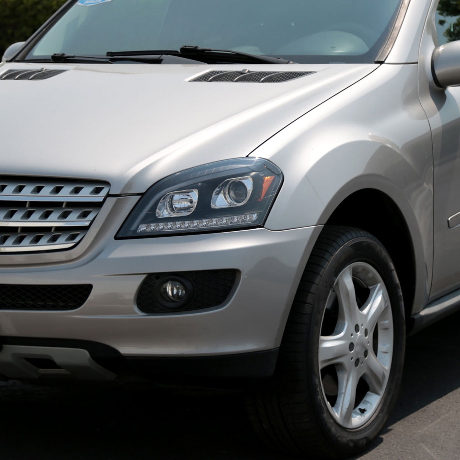 2006-2008 Mercedes W164 ML Class LED Bar Headlights Signal Lights Matte Black