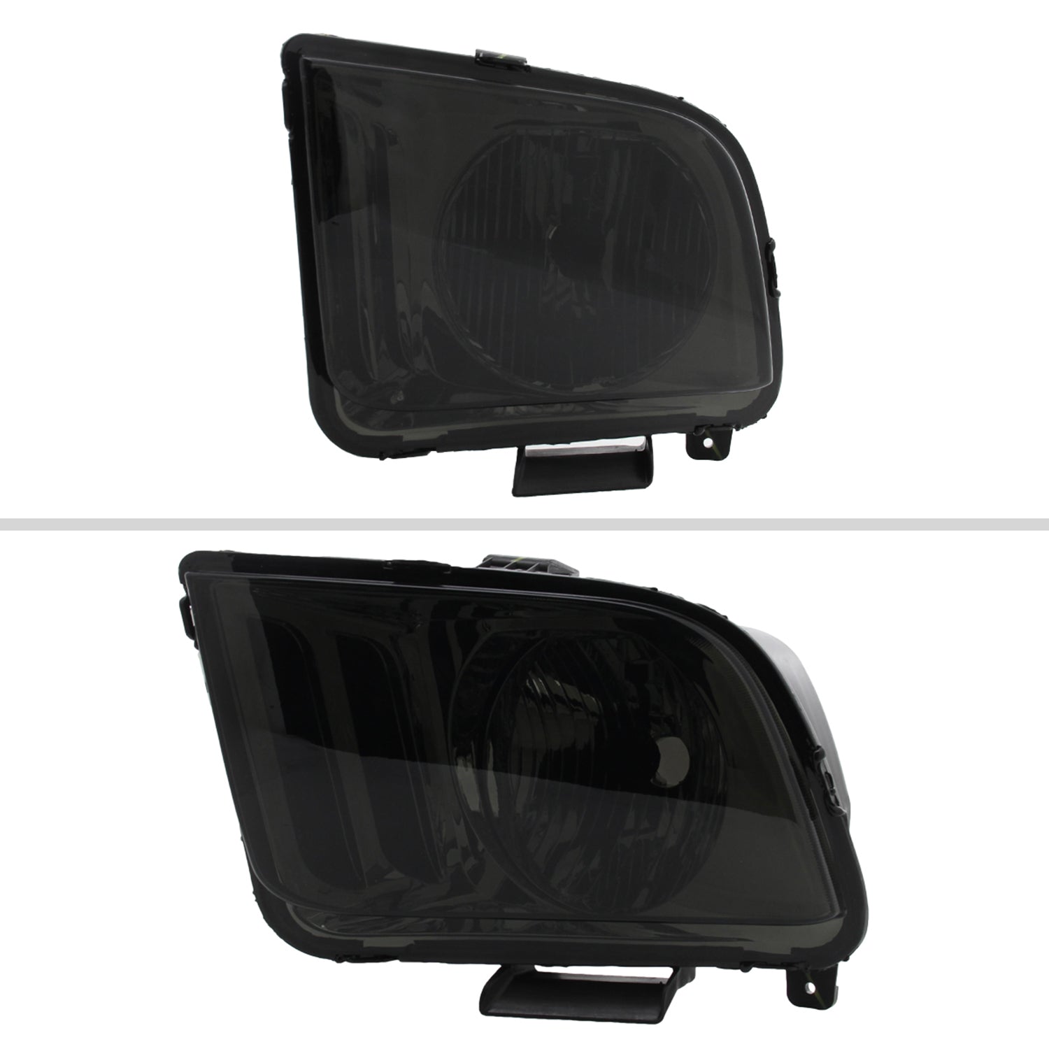 2005-2009 Ford Mustang Factory Style Headlights Chrome Housing/Smoke Lens