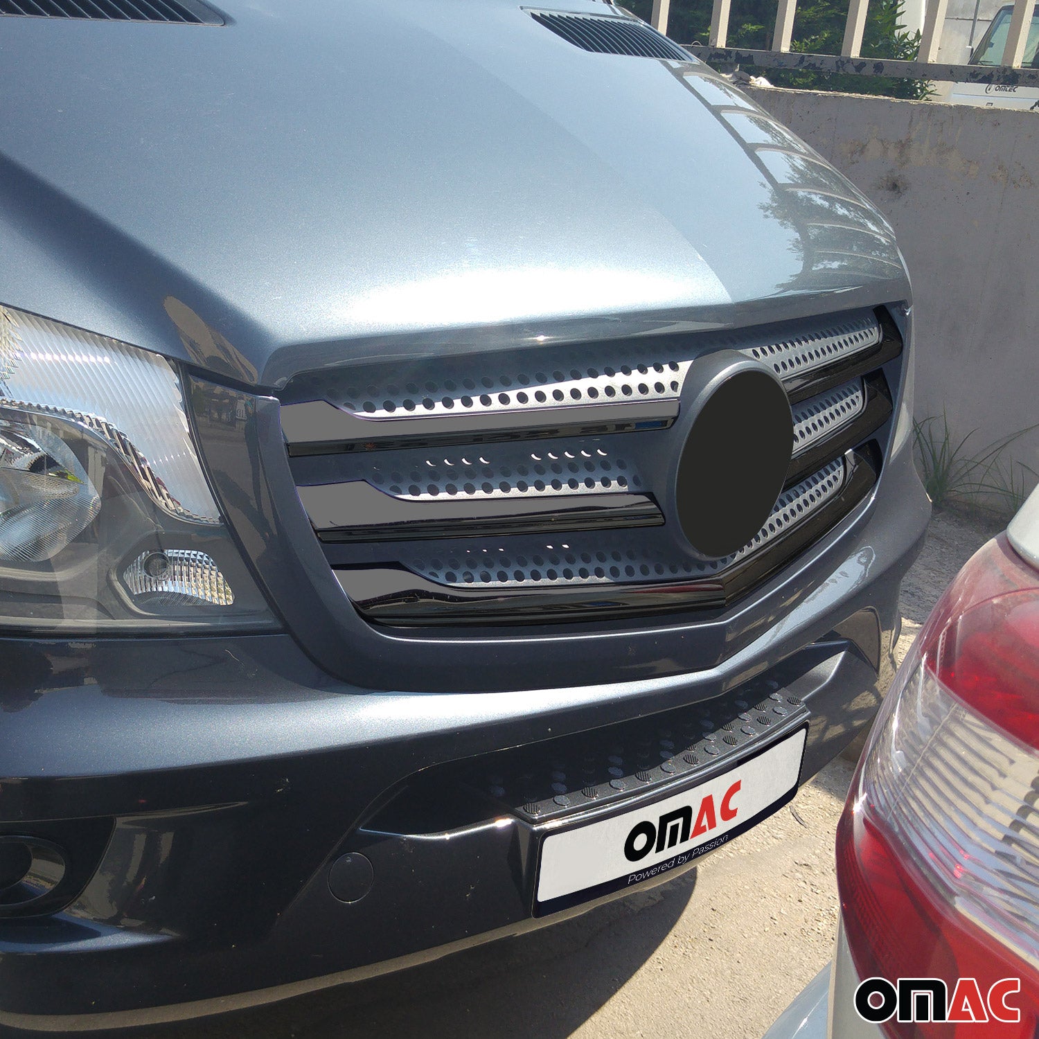 2014-2018 Mercedes Sprinter W906 Front Bumper Grill Trim Stainless Steel Dark 5x