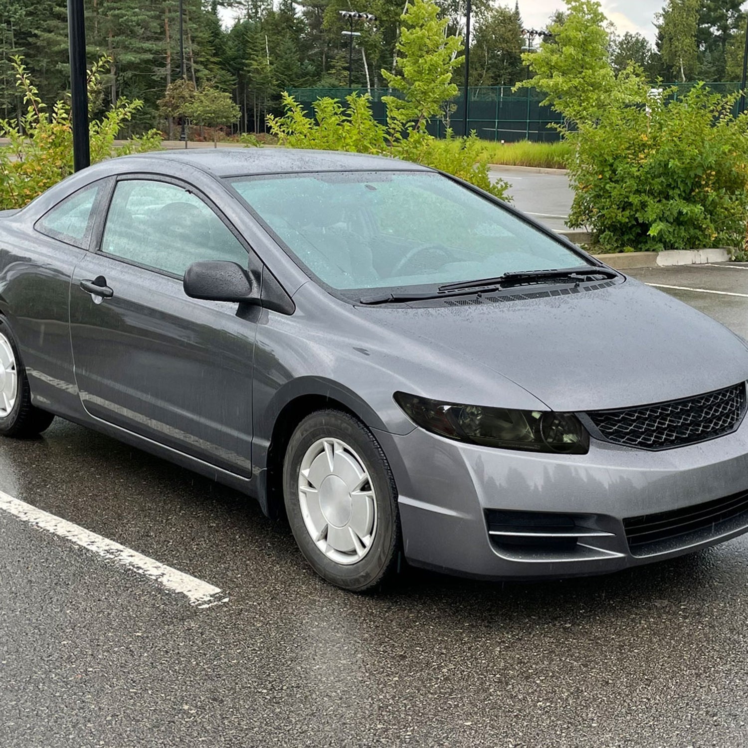 2006-2011 Honda Civic 4DR Sedan Factory Headlights w/LED Strip Chrome/Smoke