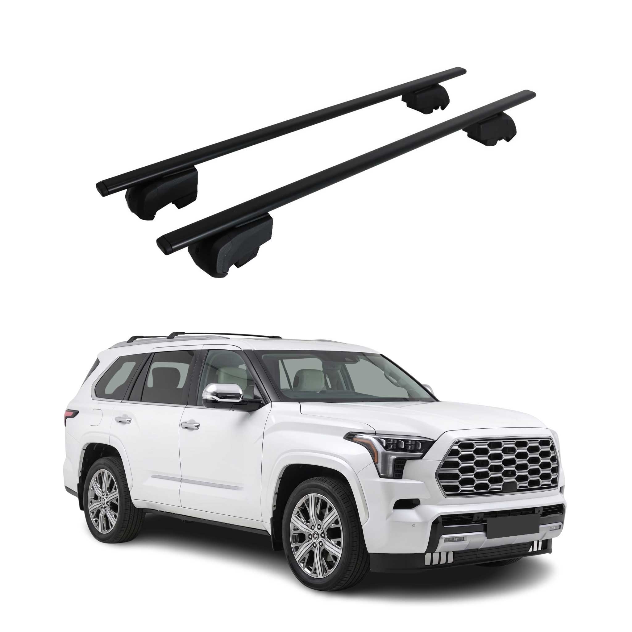 Roof Racks Luggage Carrier Cross Bars Iron for Toyota Sequoia 2023-2026 Black 2x