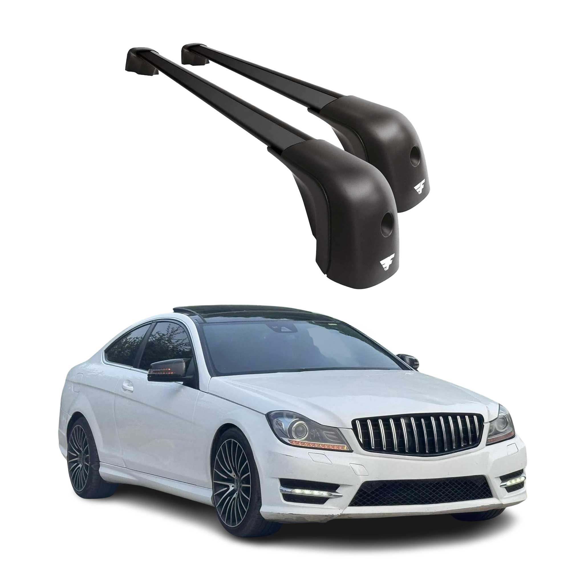 2012-2015 Mercedes C Class W204 Coupe Roof Rack Cross Bars Black