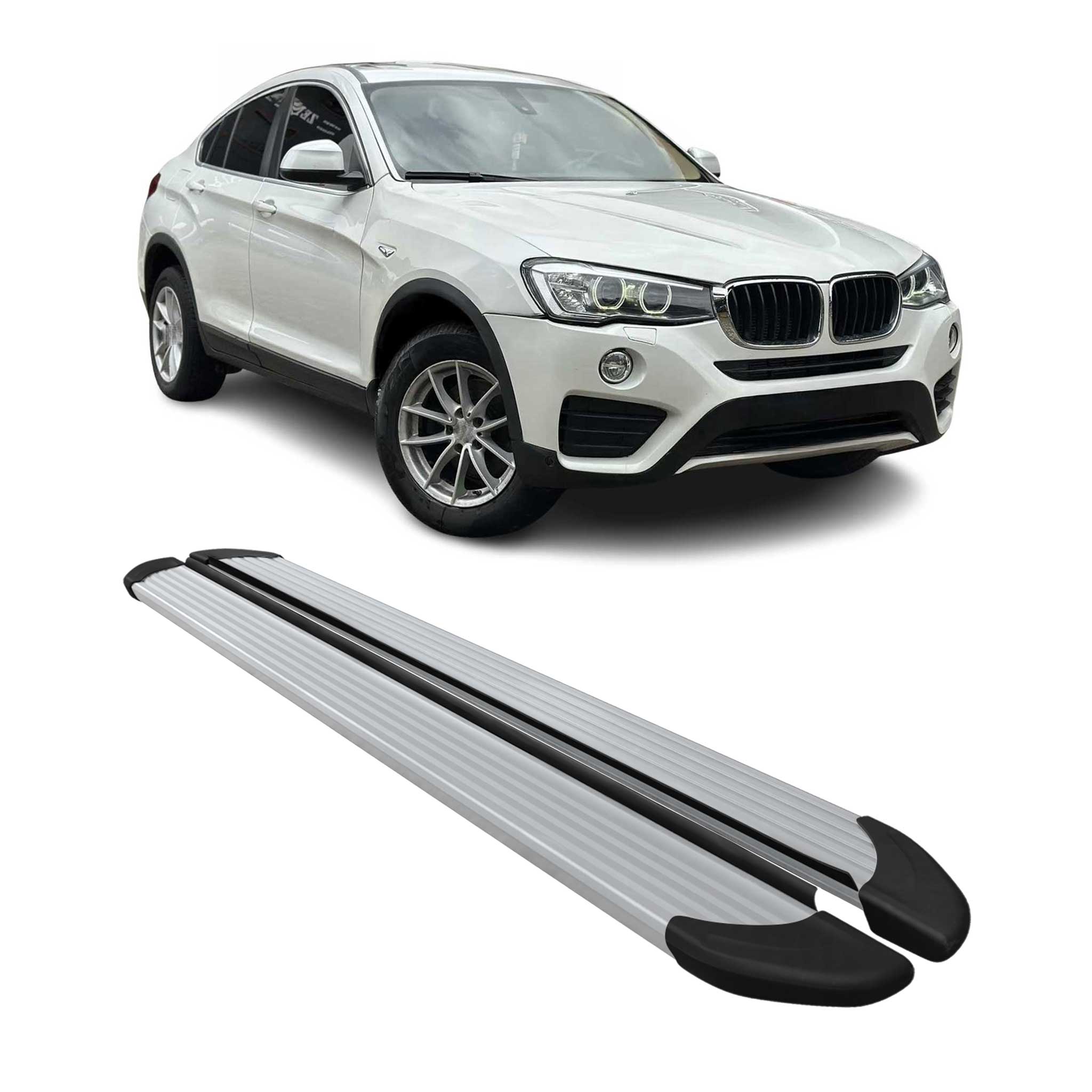 2015-2018 BMW X4 F26 Running Boards Side Steps Silver