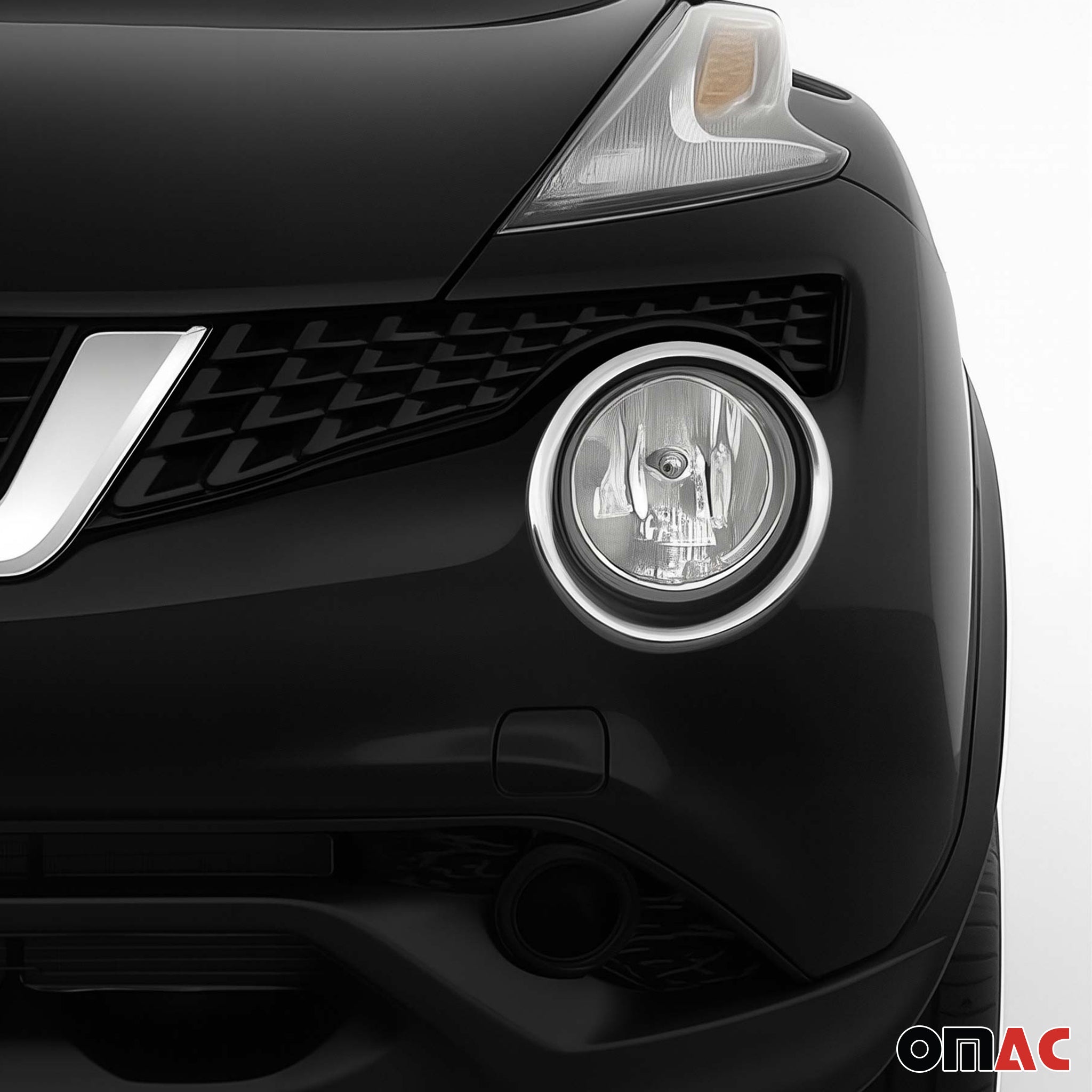 2015-2017 Nissan Juke Fog Light Headlight Lamp Surround Cover Silver 2 Pcs