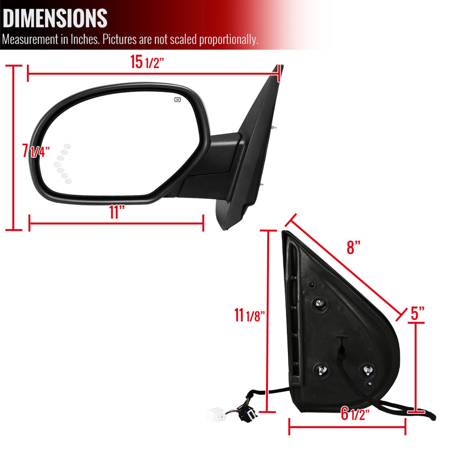 2007-2014 Chevy Silverado/Avalanche/Tahoe/Sierra Heated Side Mirror Driver