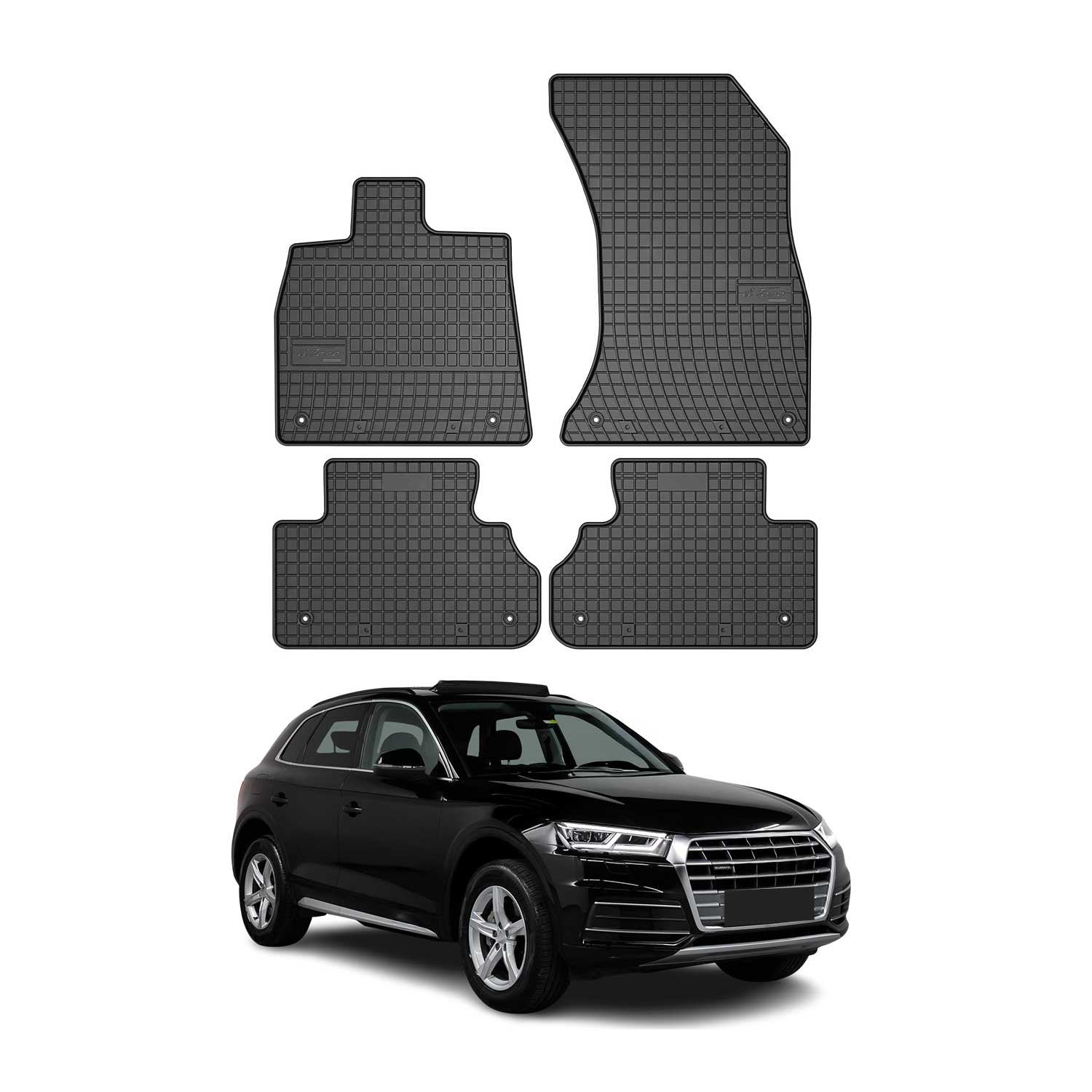 2018-2025 Audi Q5 / SQ5 2.gen Floor Mats Liners Full Set All Weather Rubber Black