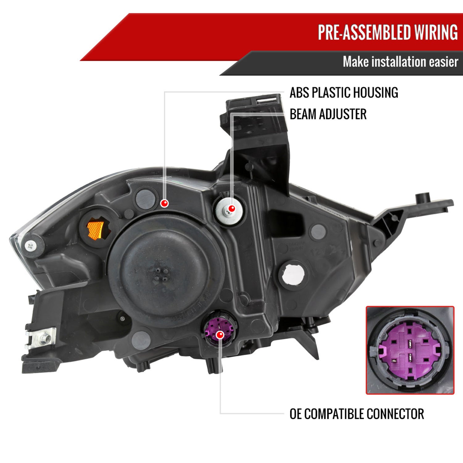 2013-2016 Dodge Dart Factory Headlights Projector High/Low Beam - Driver Side