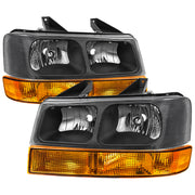 2003-2023 Chevy Express/GMC Savana Factory Headlights Amber Bumper Lamp Black