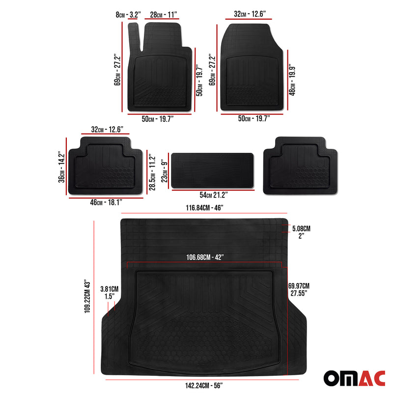 2019-2024 Audi Q8 4M Semi-Custom fit Floor Mats & Cargo Liner