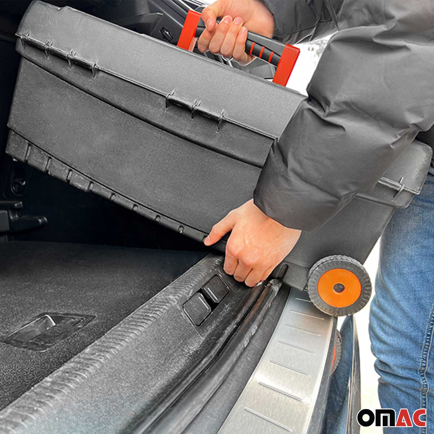 2018-2025 Audi Q5 2.gen FY Rear Bumper Sill Cover Protector Guard Brushed Stainless Steel