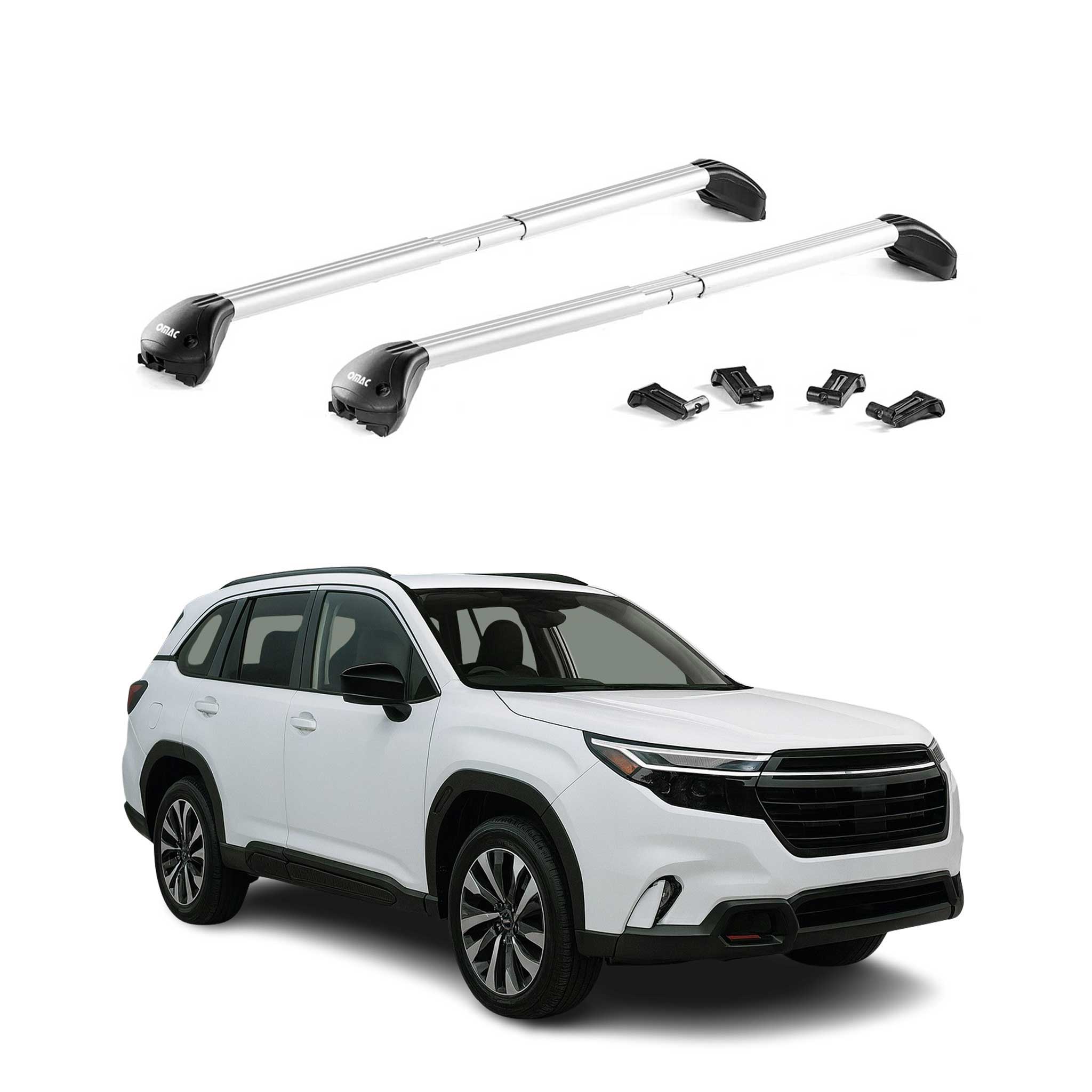Roof Rack Cross Bars Luggage Carrier for Subaru Forester VI 2025-2026 Grey 2x