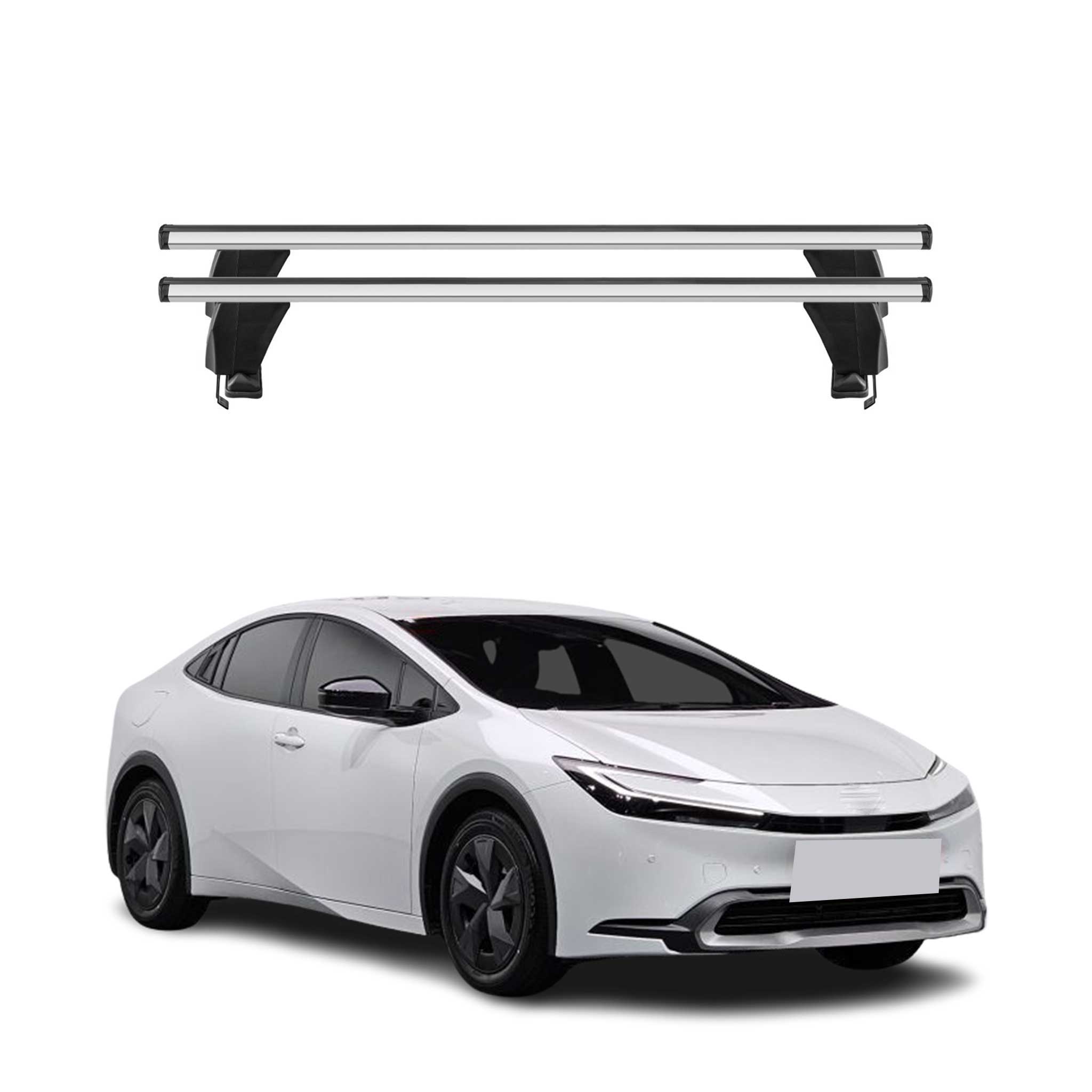 Top Roof Racks Cross Bars Luggage Carrier for Toyota Prius V 2023-26 Alu Gray 2x